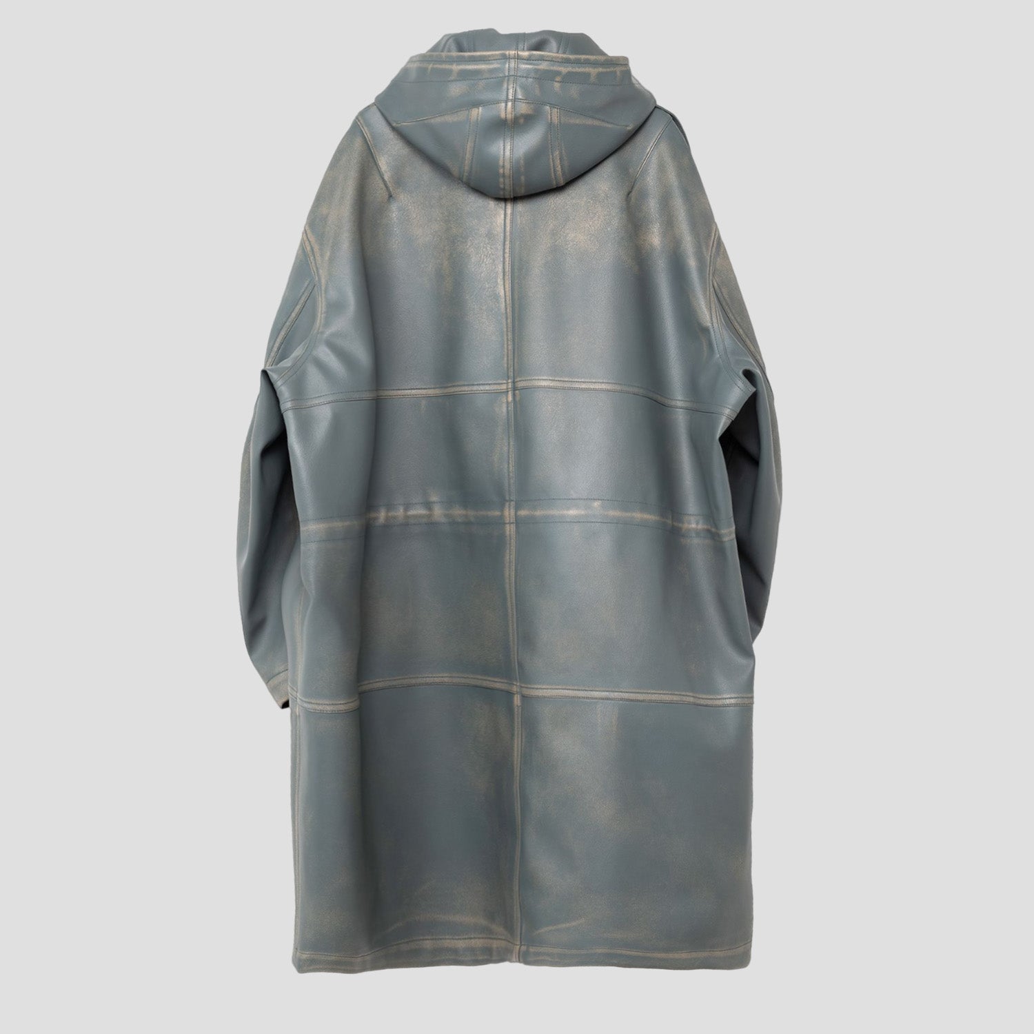 SYNTHETIC LEATHER HOODED COAT