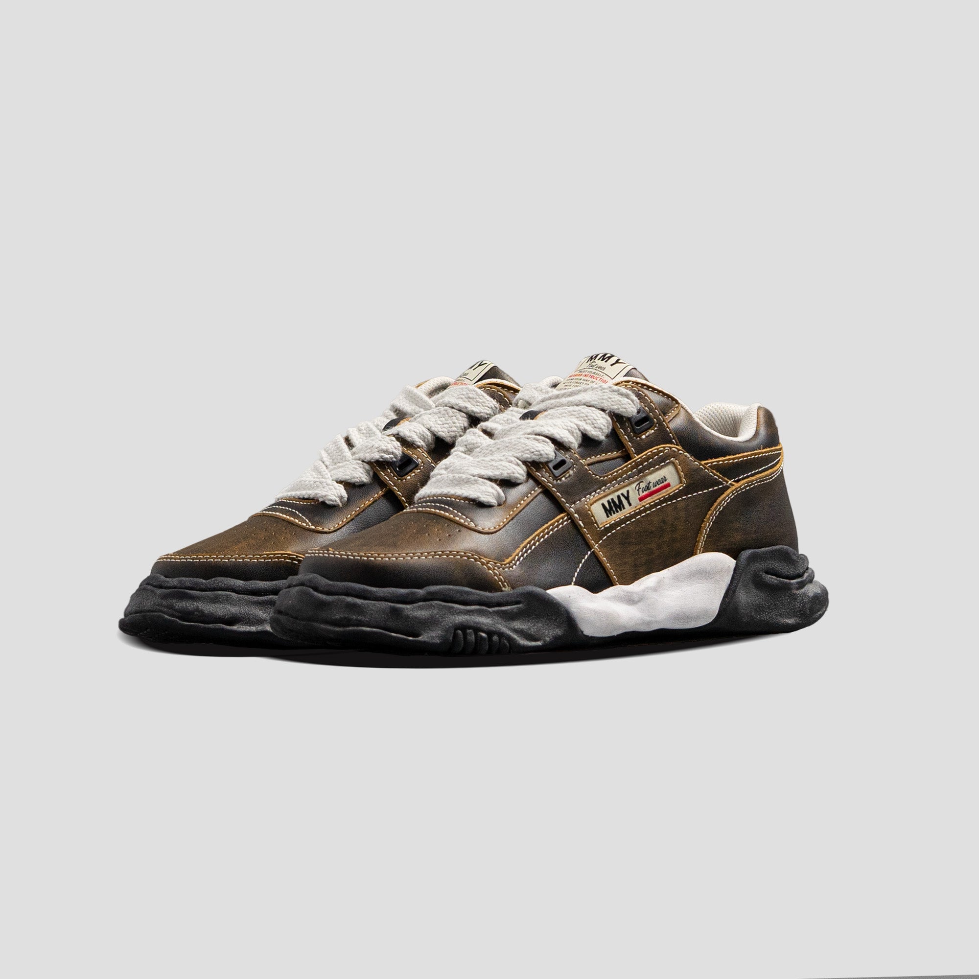 PARKER OG SOLE LOW-TOP VINTAGE TREATMENT LEATHER SNEAKERS