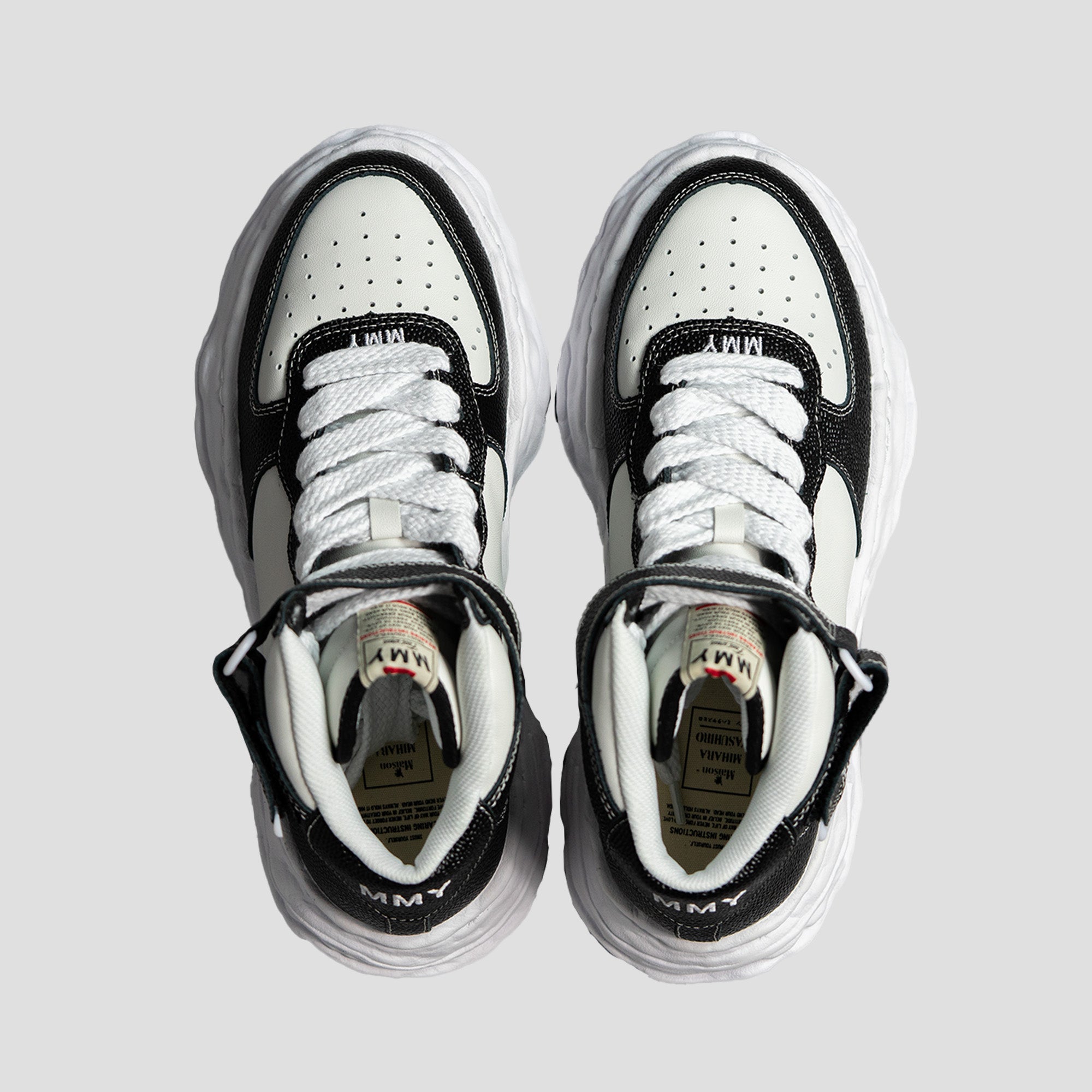 WAYNE OG SOLE MID-TOP PEBBLE LEATHER SNEAKERS