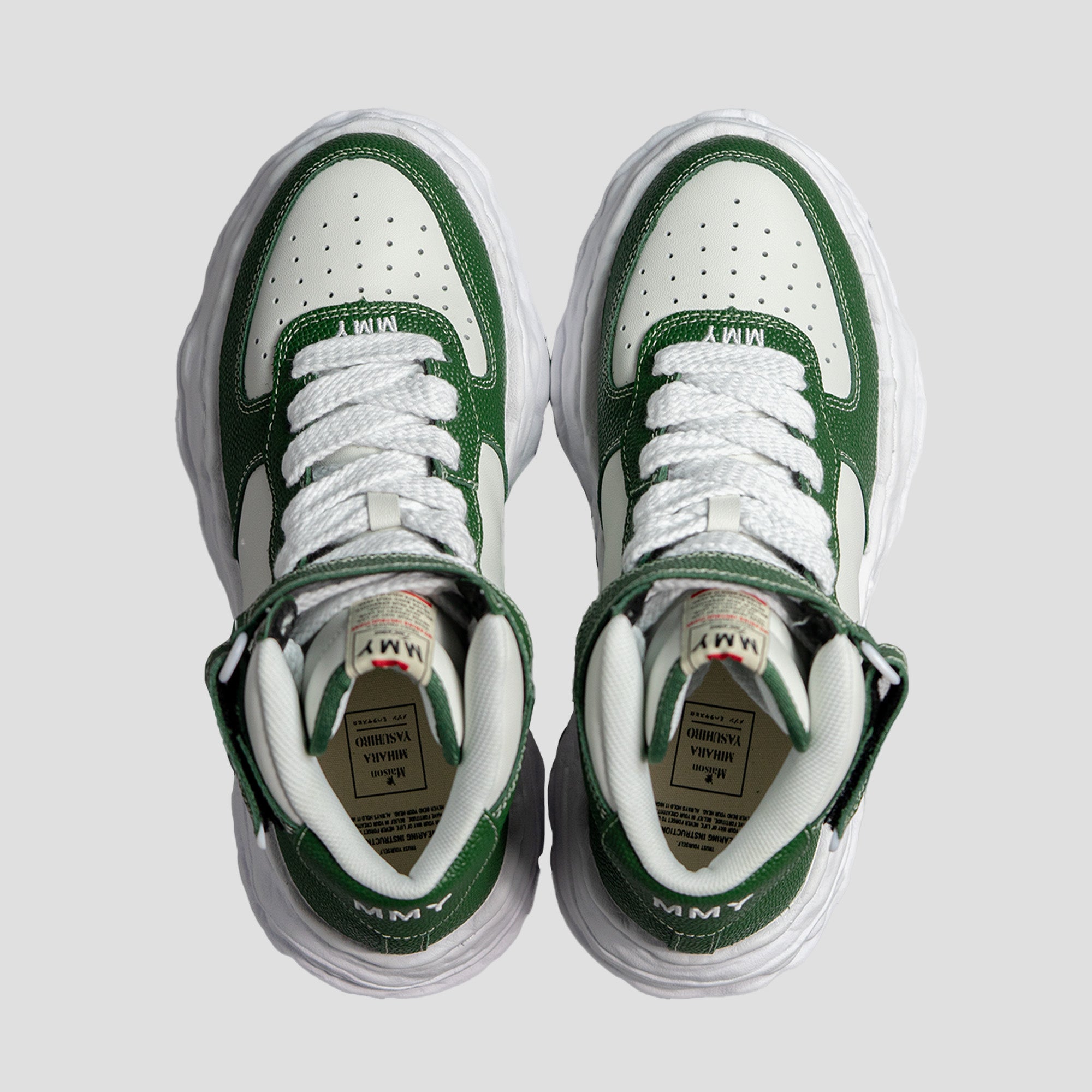WAYNE OG SOLE MID-TOP PEBBLE LEATHER SNEAKERS