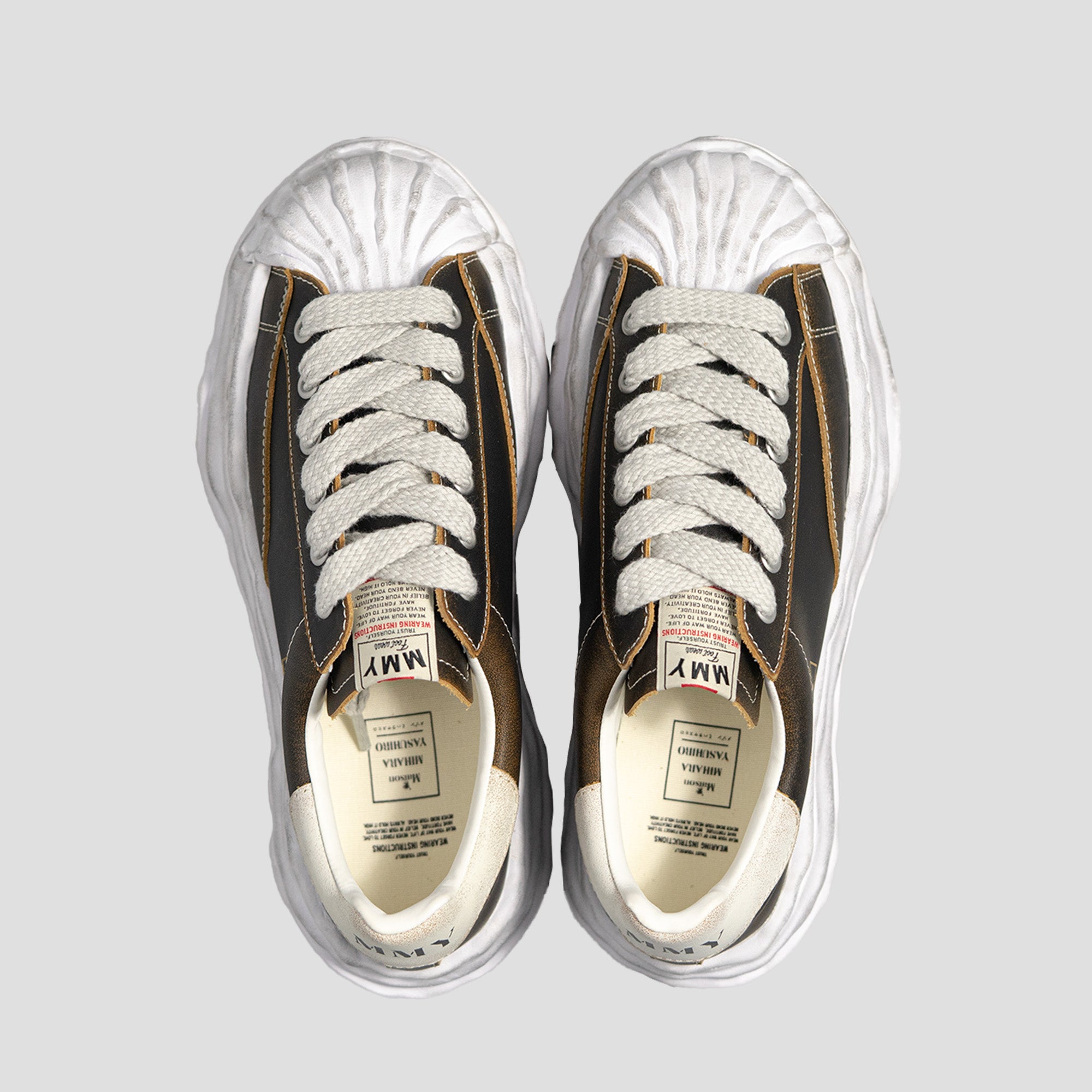 BLAKEY OG SOLE LOW-TOP VINTAGE TREATMENT LEATHER SNEAKERS