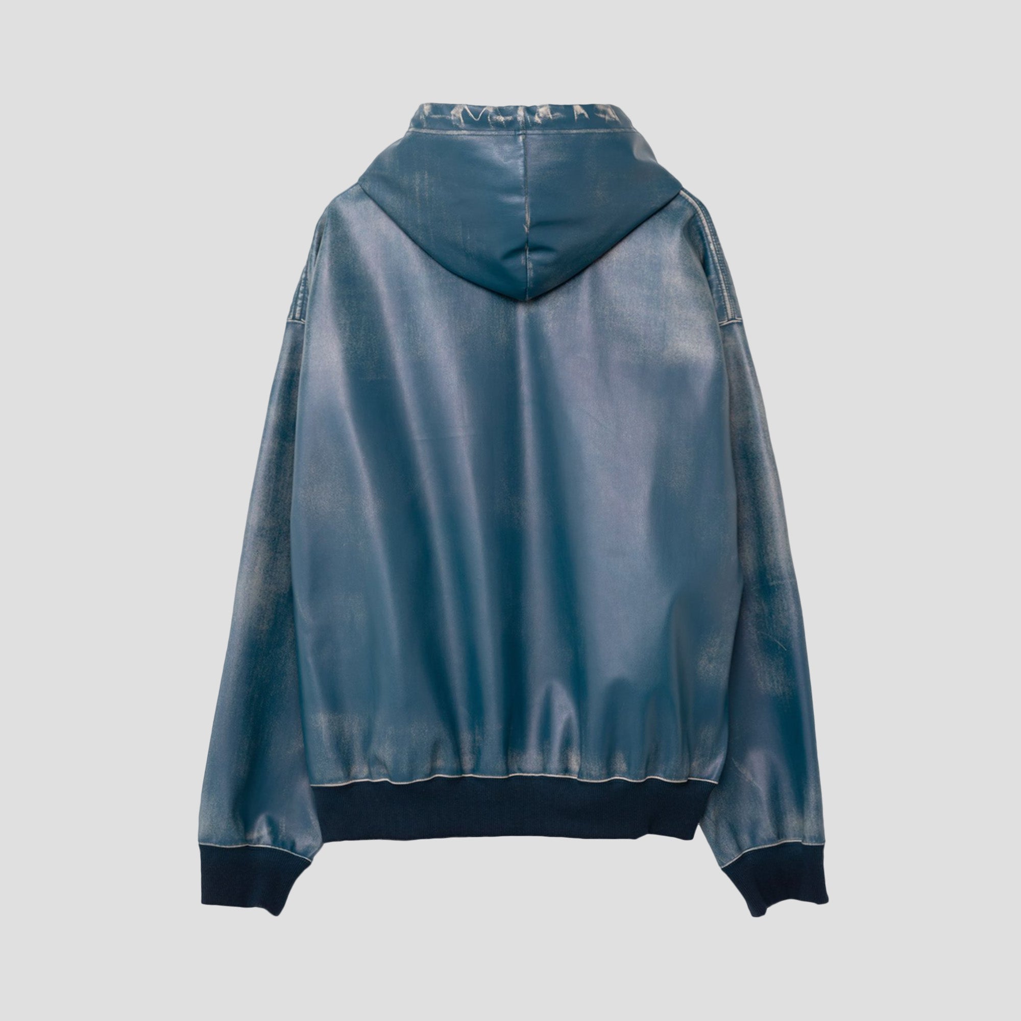 SYNTHETIC LEATHER HOODIE