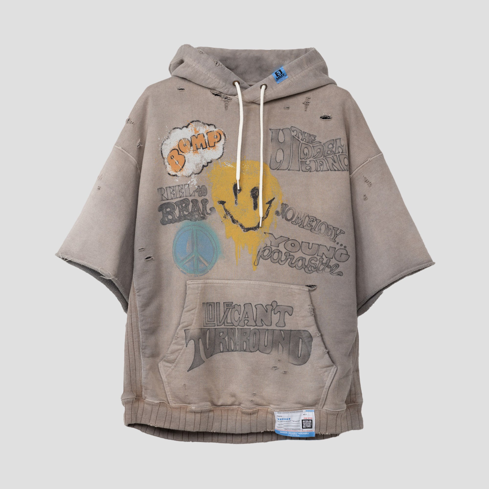 DISTRESSED S/S HOODIE