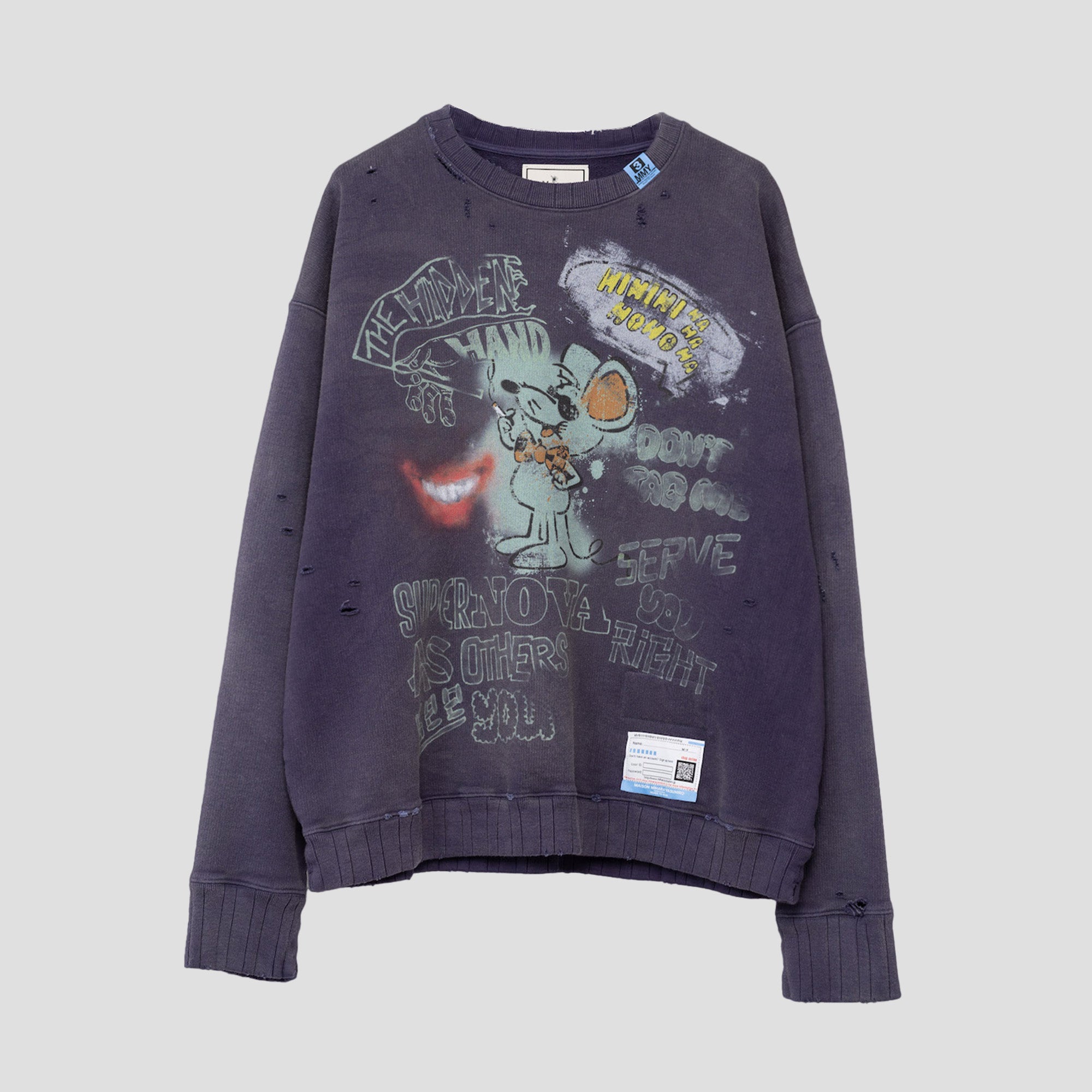 DISTRESSED PULLOVER SWEAT
