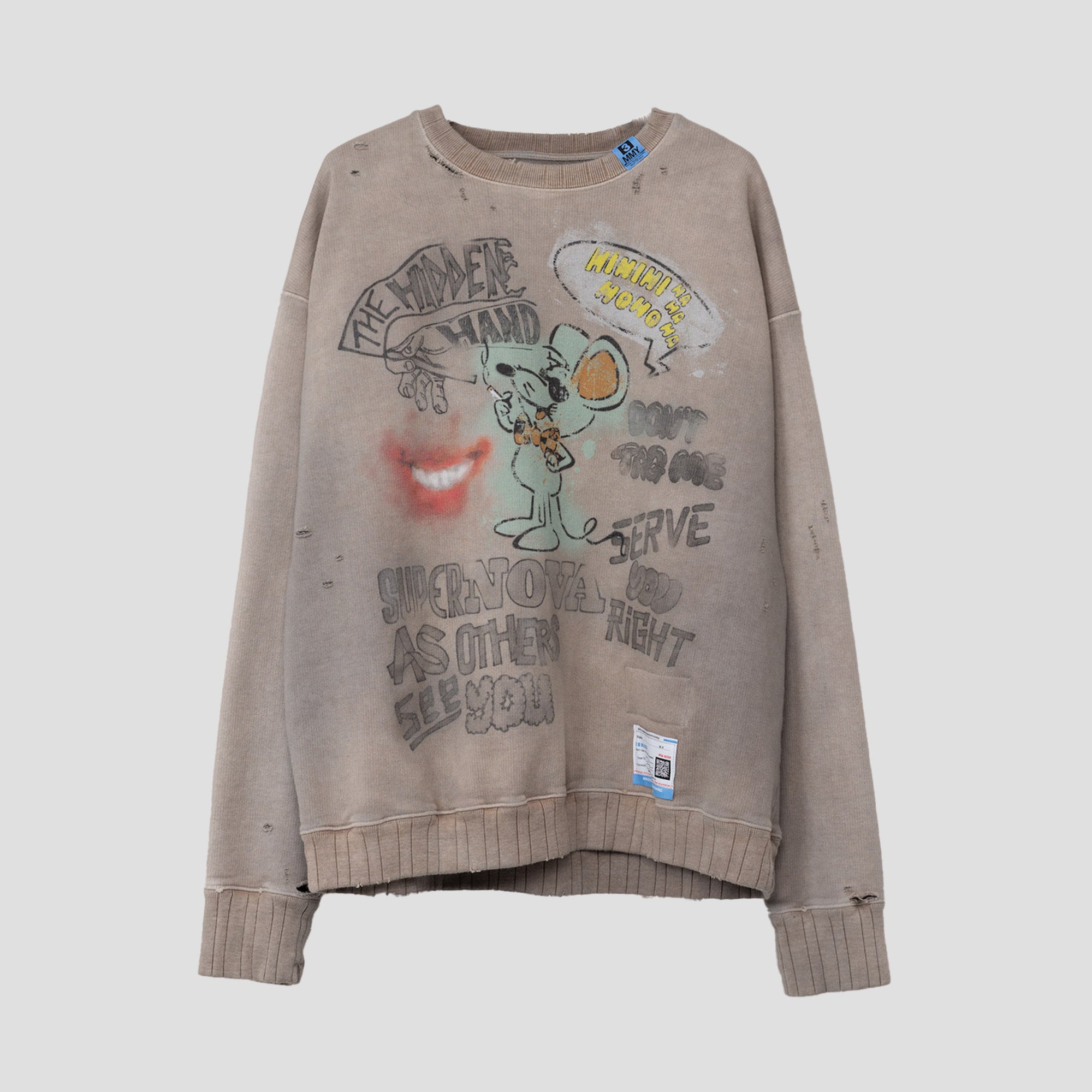 DISTRESSED PULLOVER SWEAT