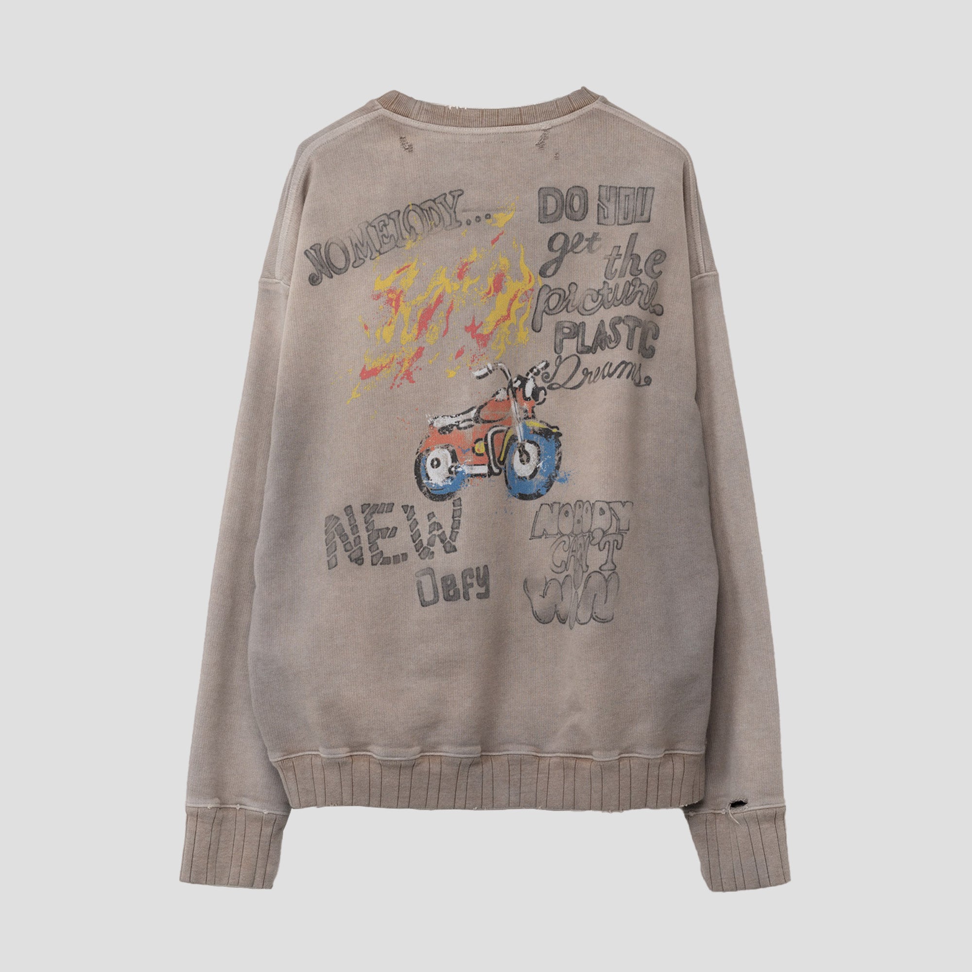DISTRESSED PULLOVER SWEAT
