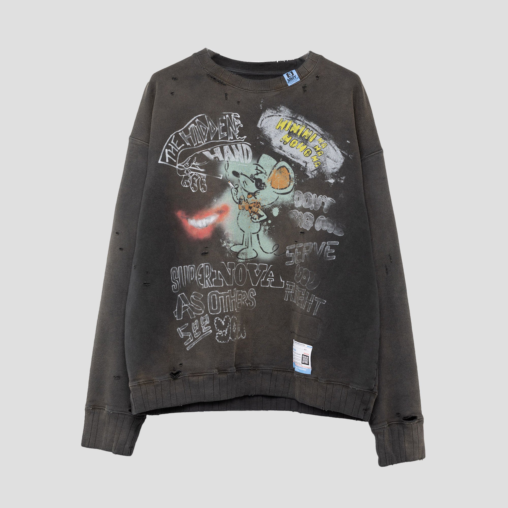 DISTRESSED PULLOVER SWEAT