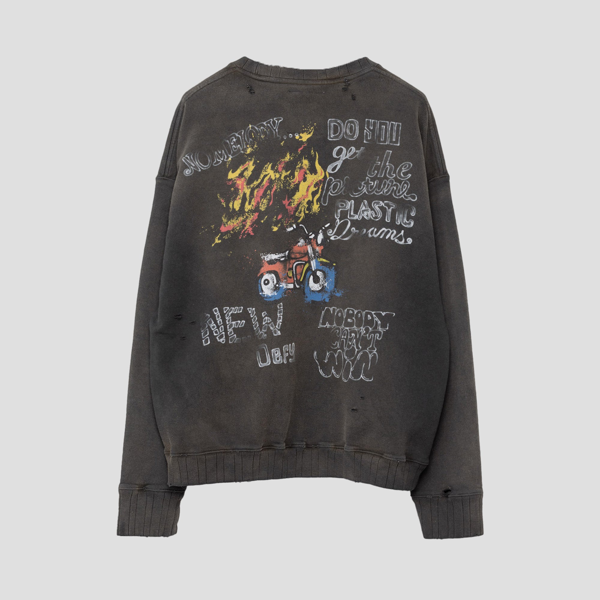 DISTRESSED PULLOVER SWEAT