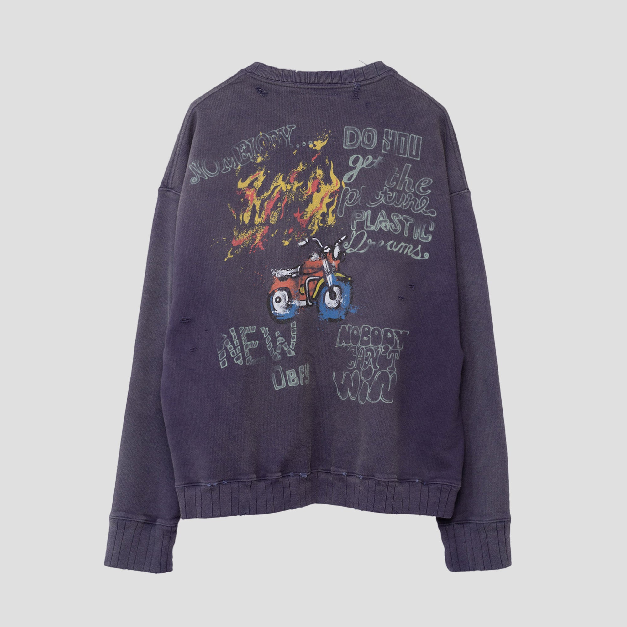 DISTRESSED PULLOVER SWEAT