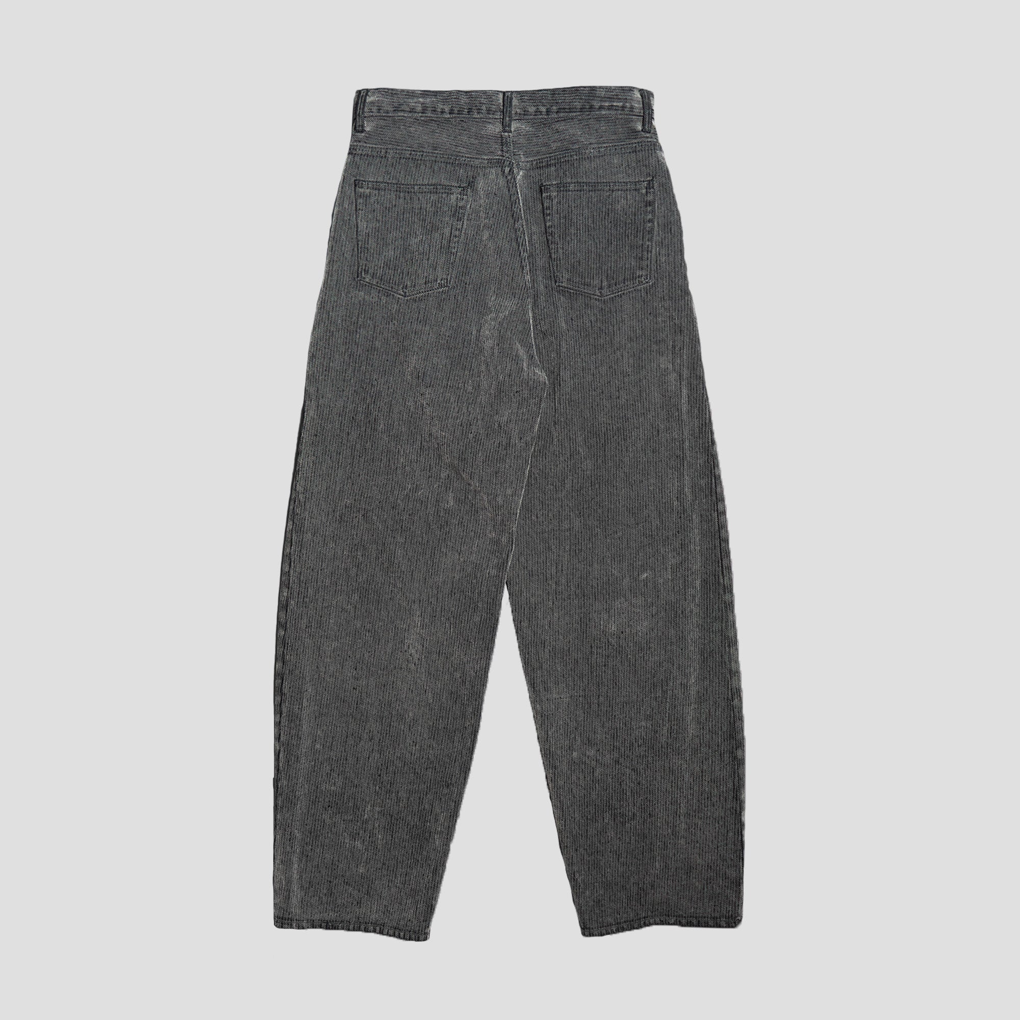 WIDE TAPERED FLOCKED DENIM PANTS