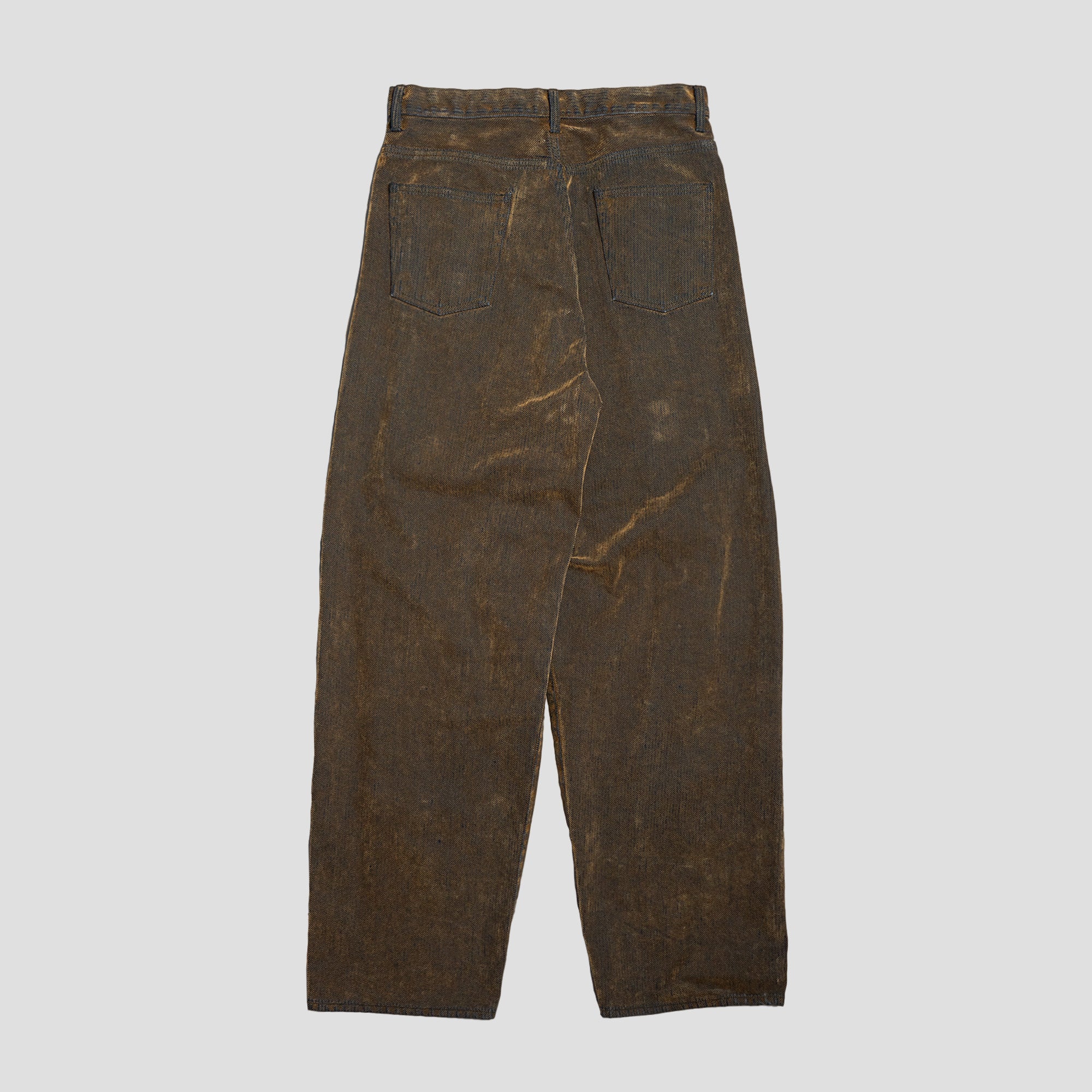 WIDE TAPERED FLOCKED DENIM PANTS