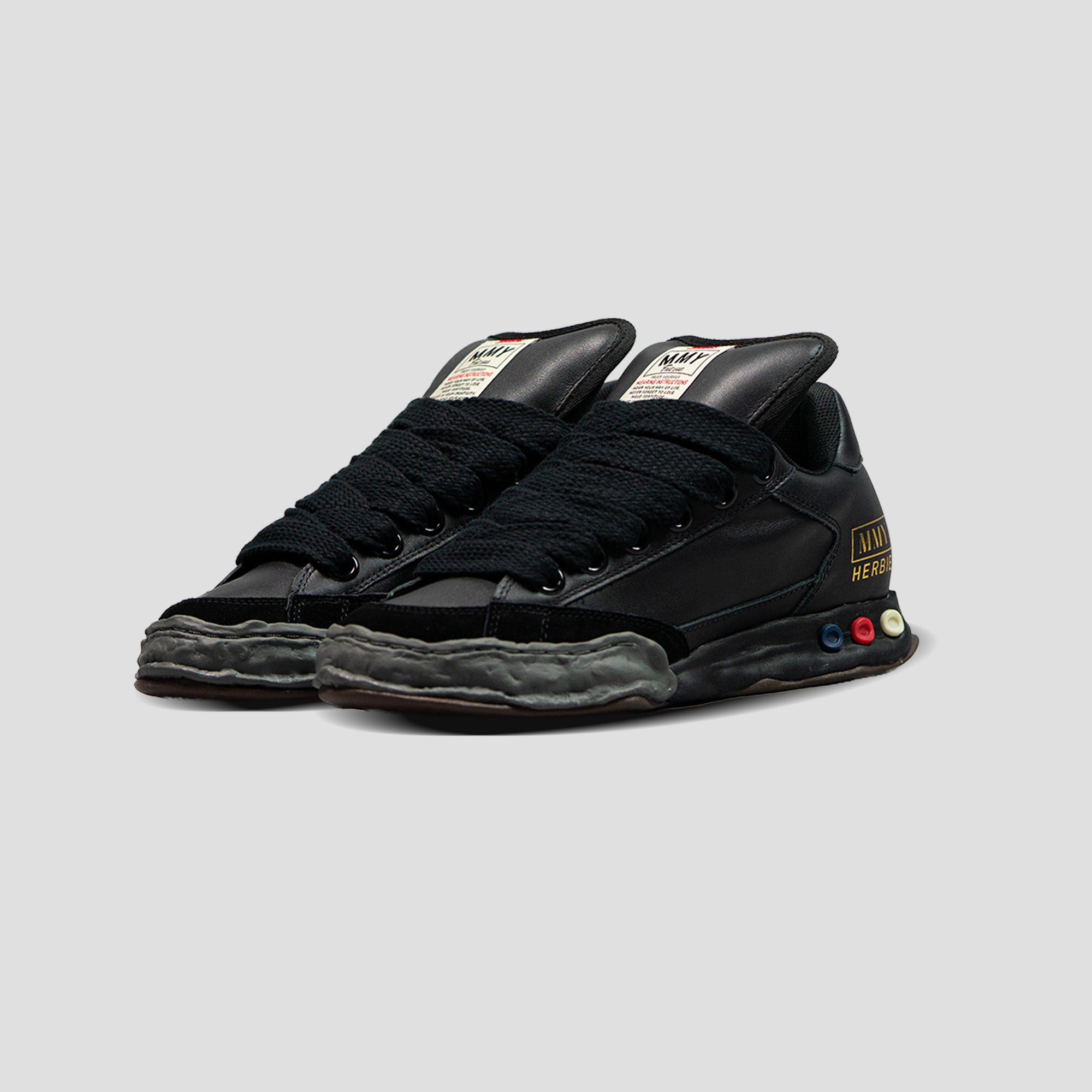 HERBIE OG SOLE LOW-TOP PUFFER LEATHER SNEAKERS