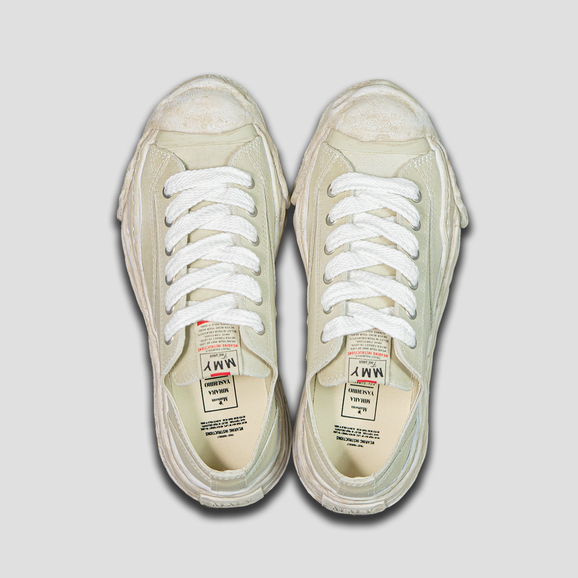 HANK OG SOLE LOW-TOP VINTAGE TREATMENT LEATHER SNEAKERS