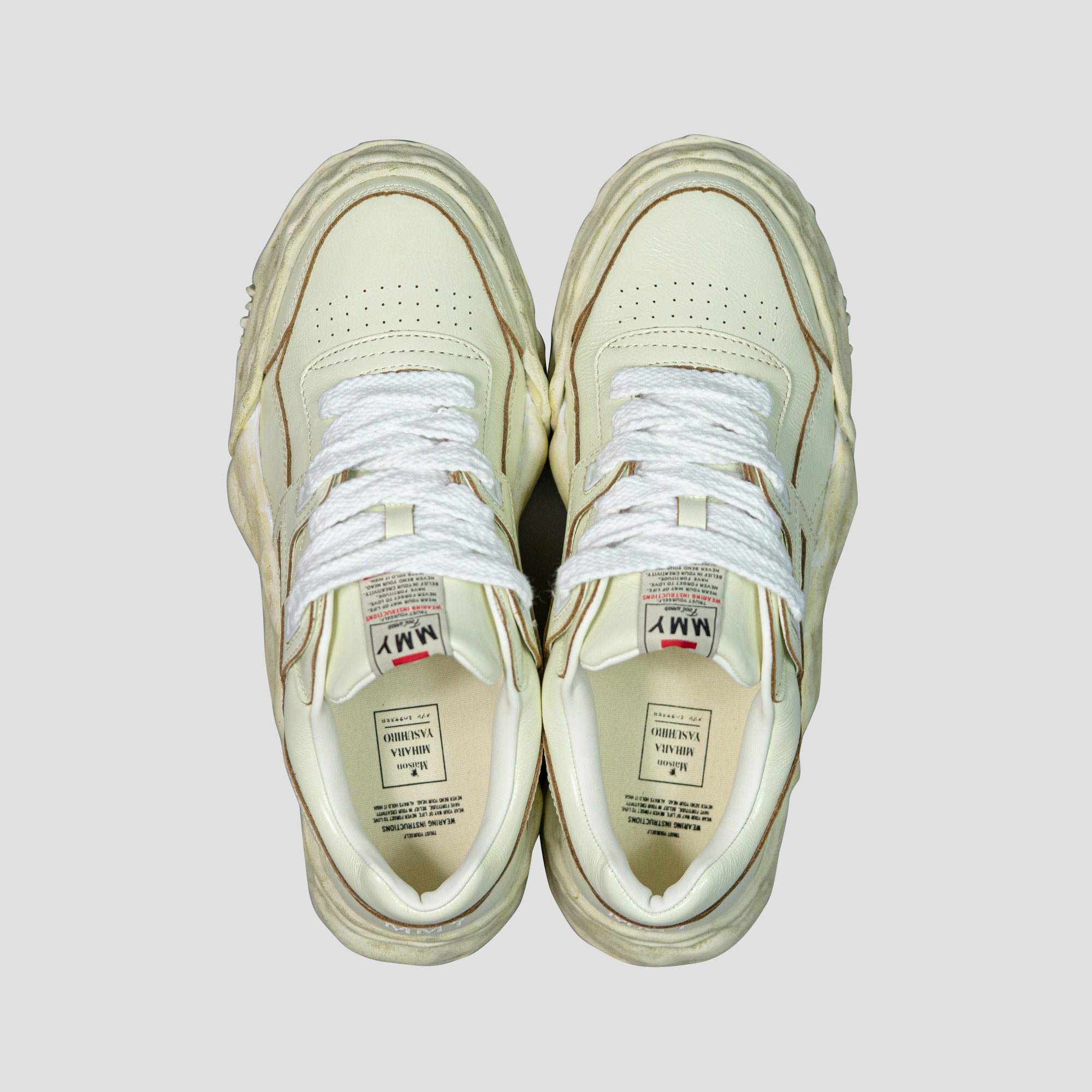 PARKER OG SOLE WRINKLED LEATHER LOW-TOP SNEAKER