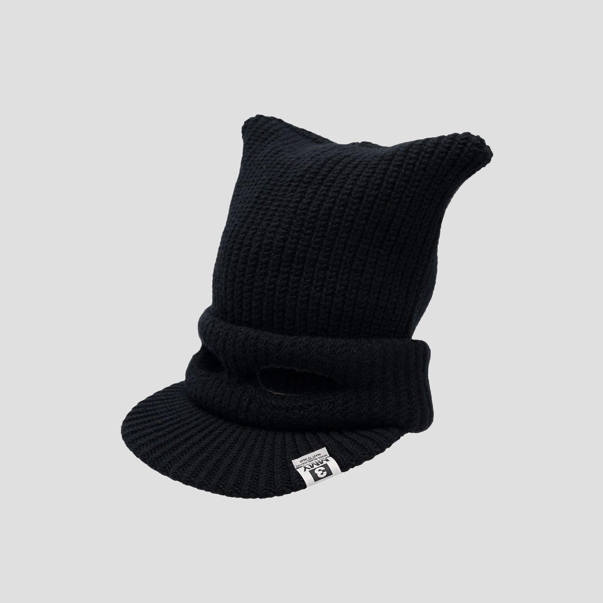 MASKED CAT VISOR KNIT CAP
