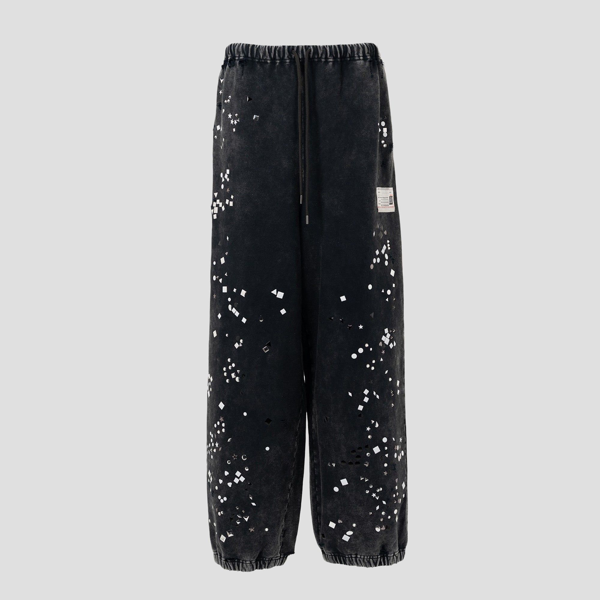 EMBELLISHED BLEACHED SWEAT PANTS