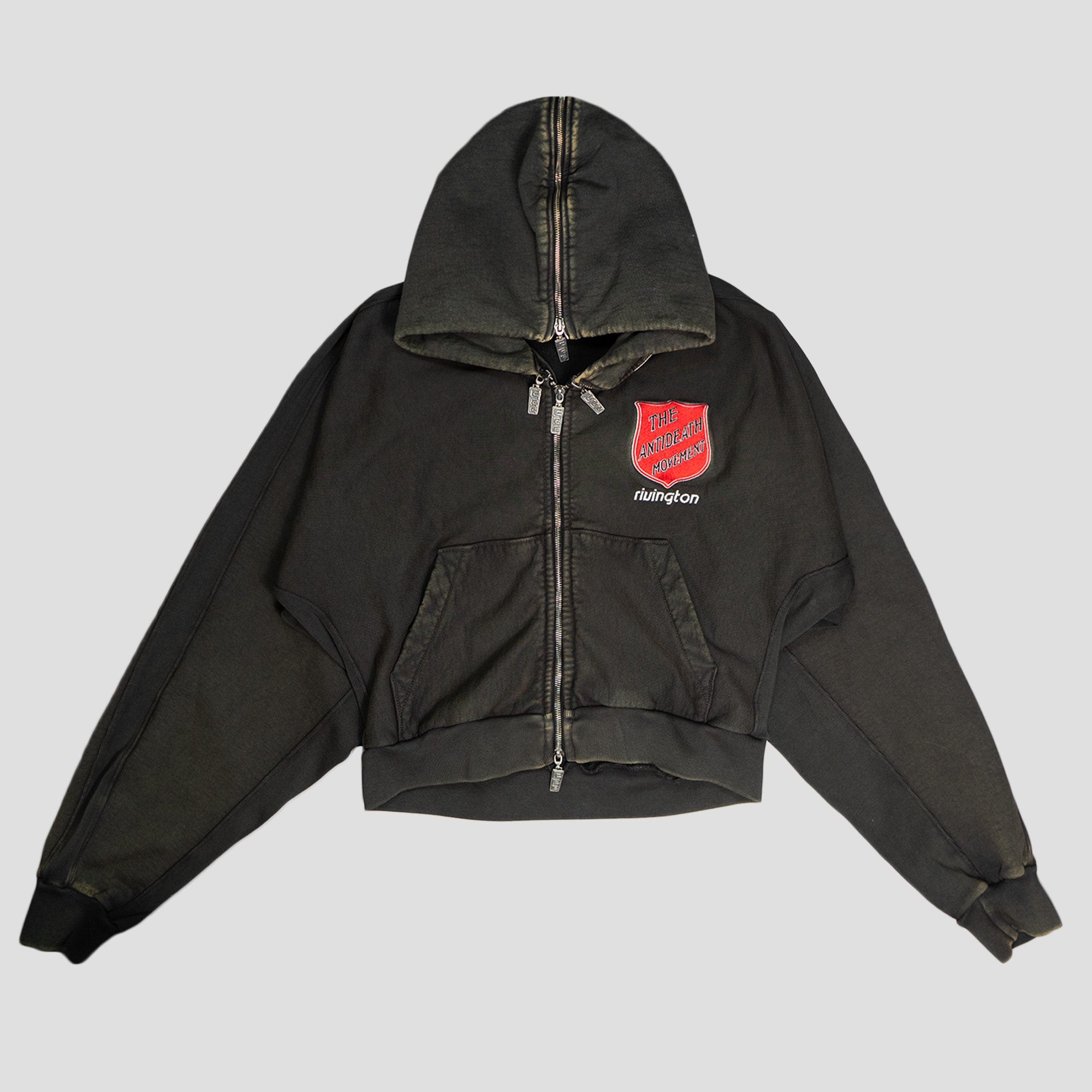 RRR 123 - ANTI DEATH ROSE ZIP HOODIE