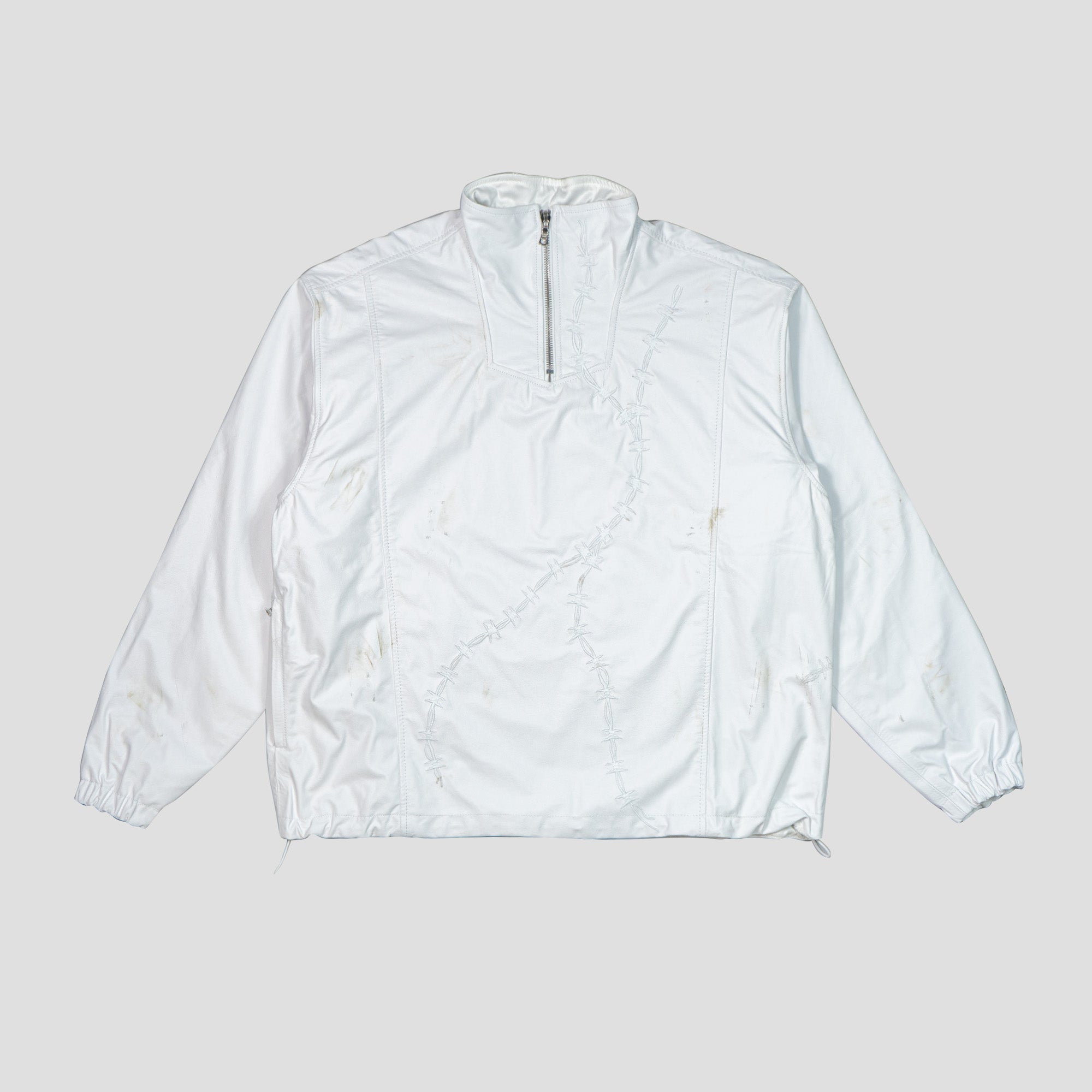 MOTORCYCLE ACCIDENT LEATHER QUARTER ZIP