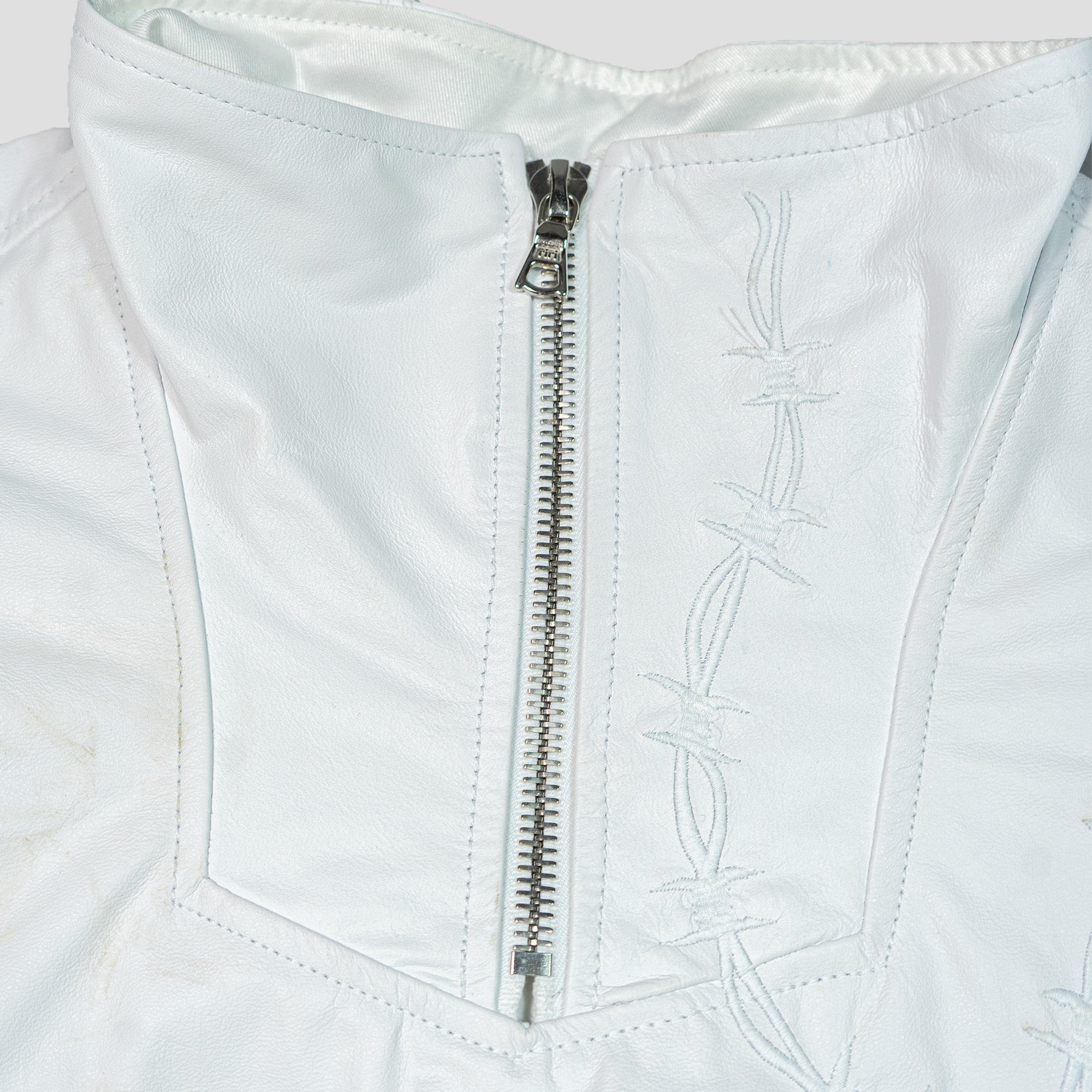 MOTORCYCLE ACCIDENT LEATHER QUARTER ZIP