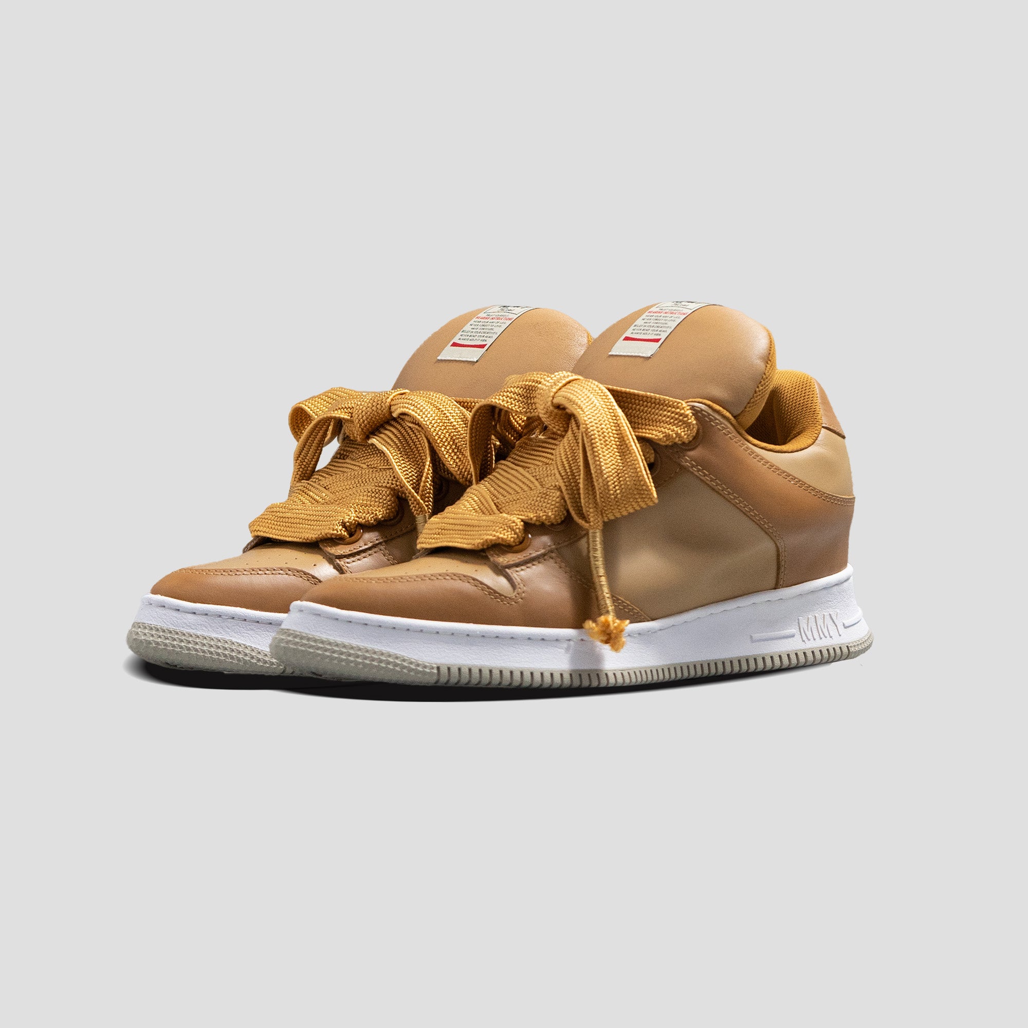 ROSY DAD OG SOLE MID-TOP PUFFER LEATHER SOLE SNEAKERS