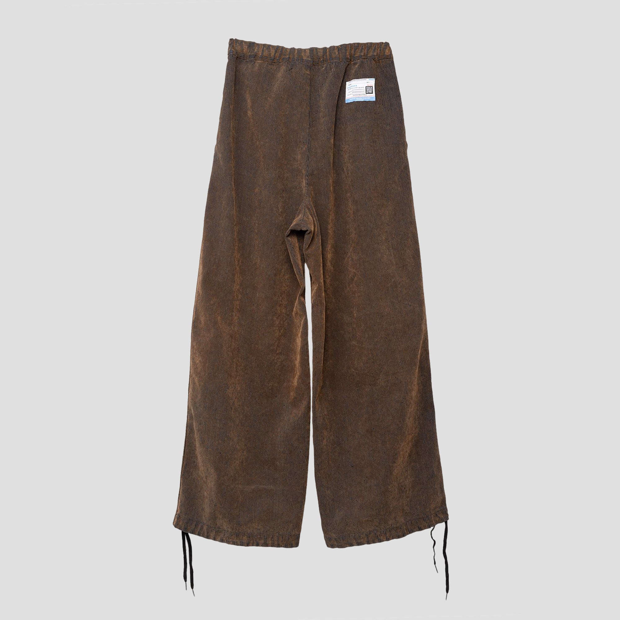 FLOCKED DENIM GATHERED PANTS