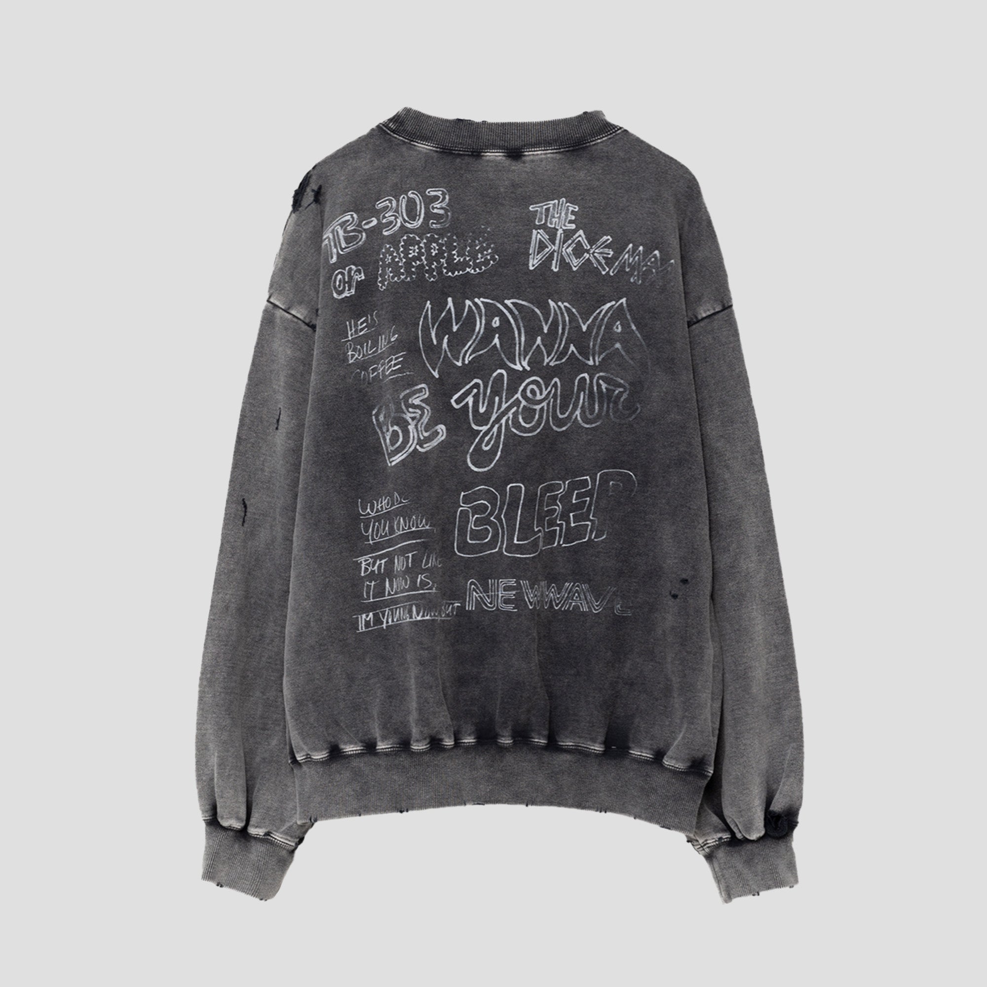 DISTRESSED PULLOVER SWEAT