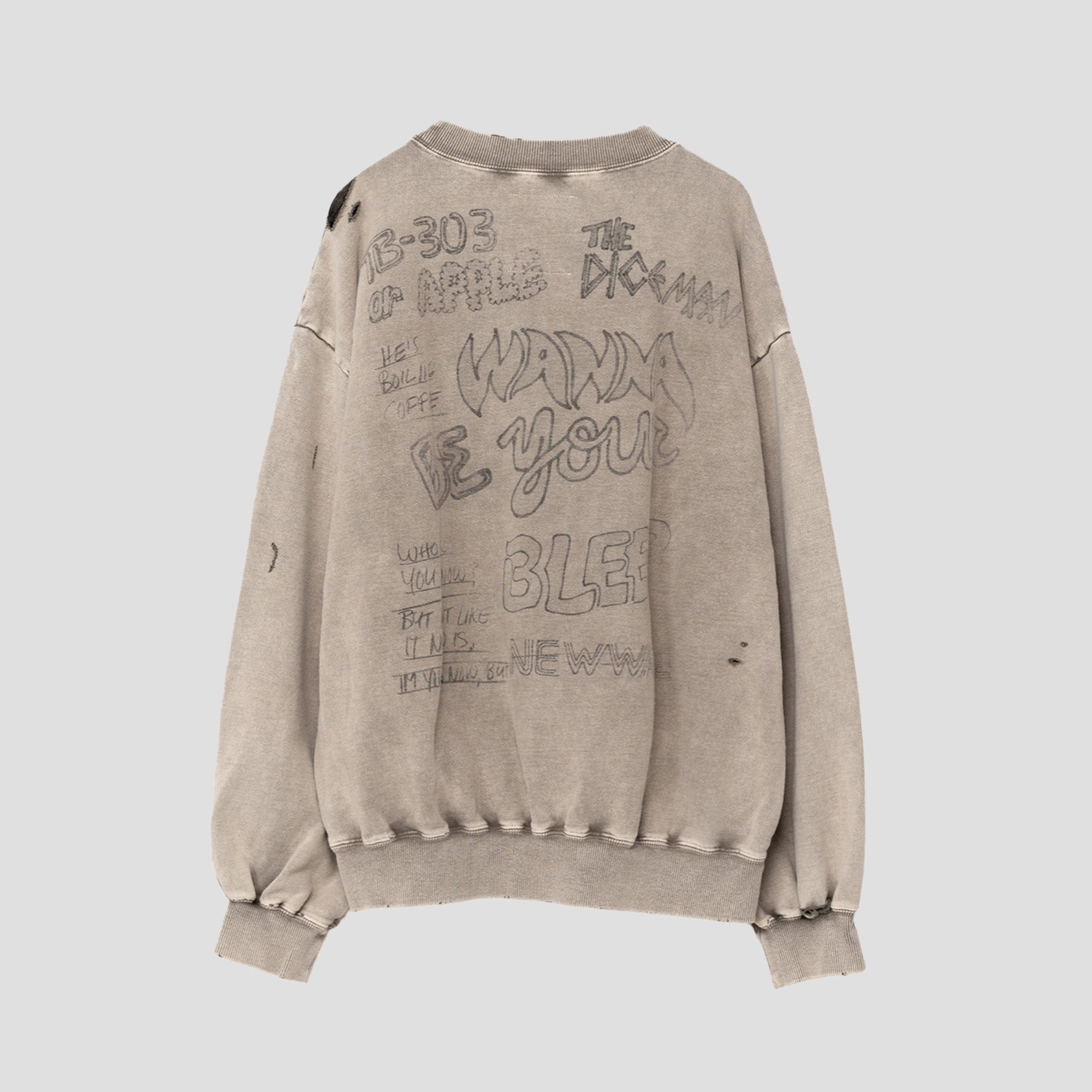 DISTRESSED PULLOVER SWEAT