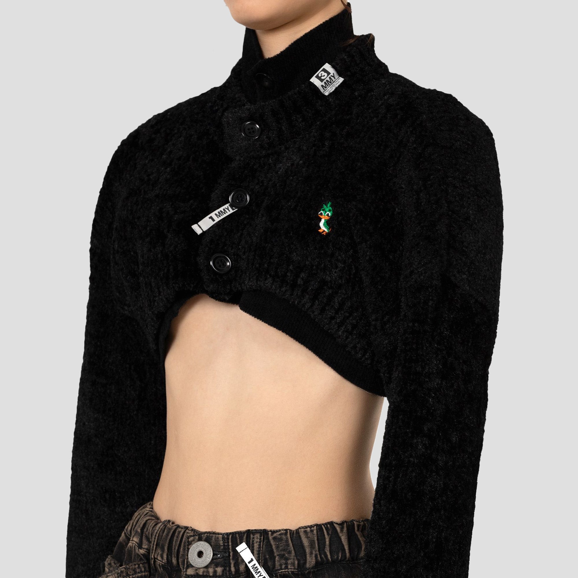 CROPPED LAYERED KNIT CARDIGAN