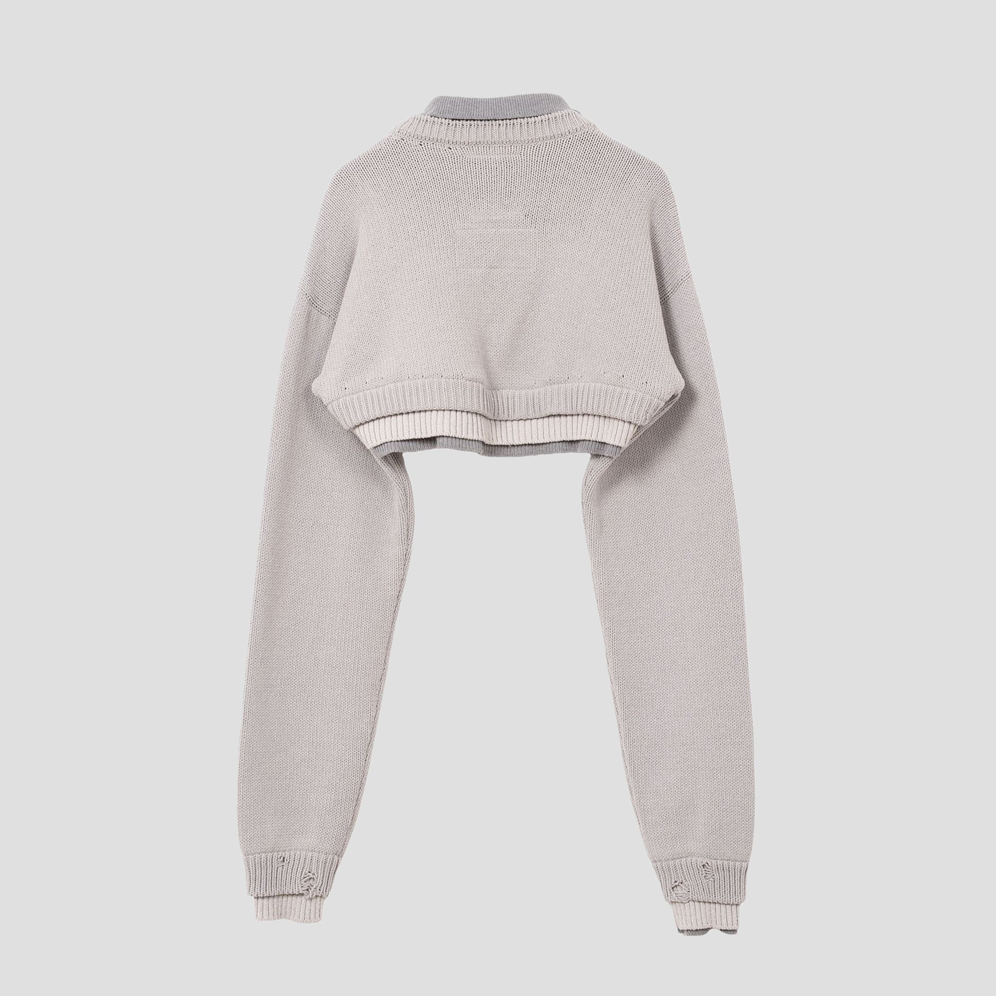 CROPPED LAYERED KNIT PULLOVER