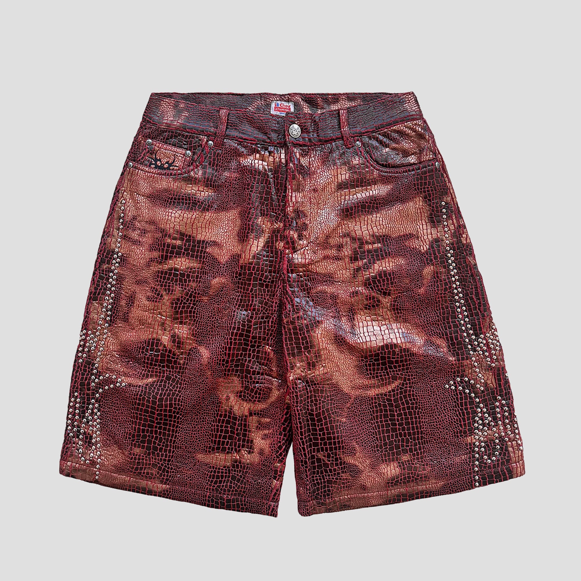 STUDDED ROACH REPTILIAN SHORTS