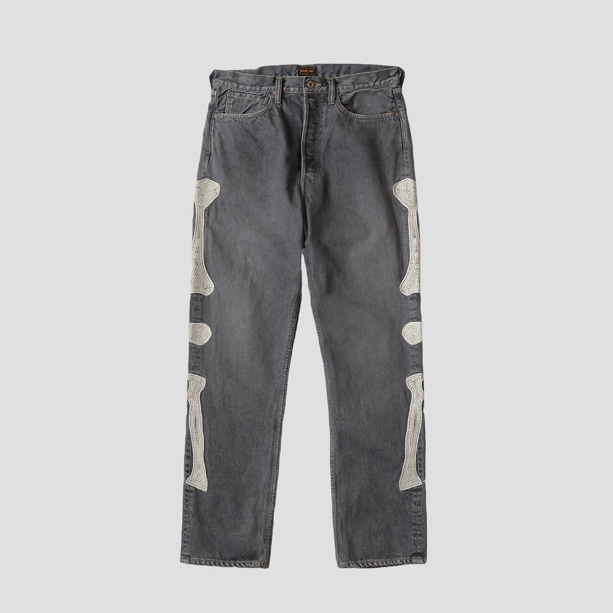 14oz BLACK DENIM BONE 5P OKABILLY JEANS