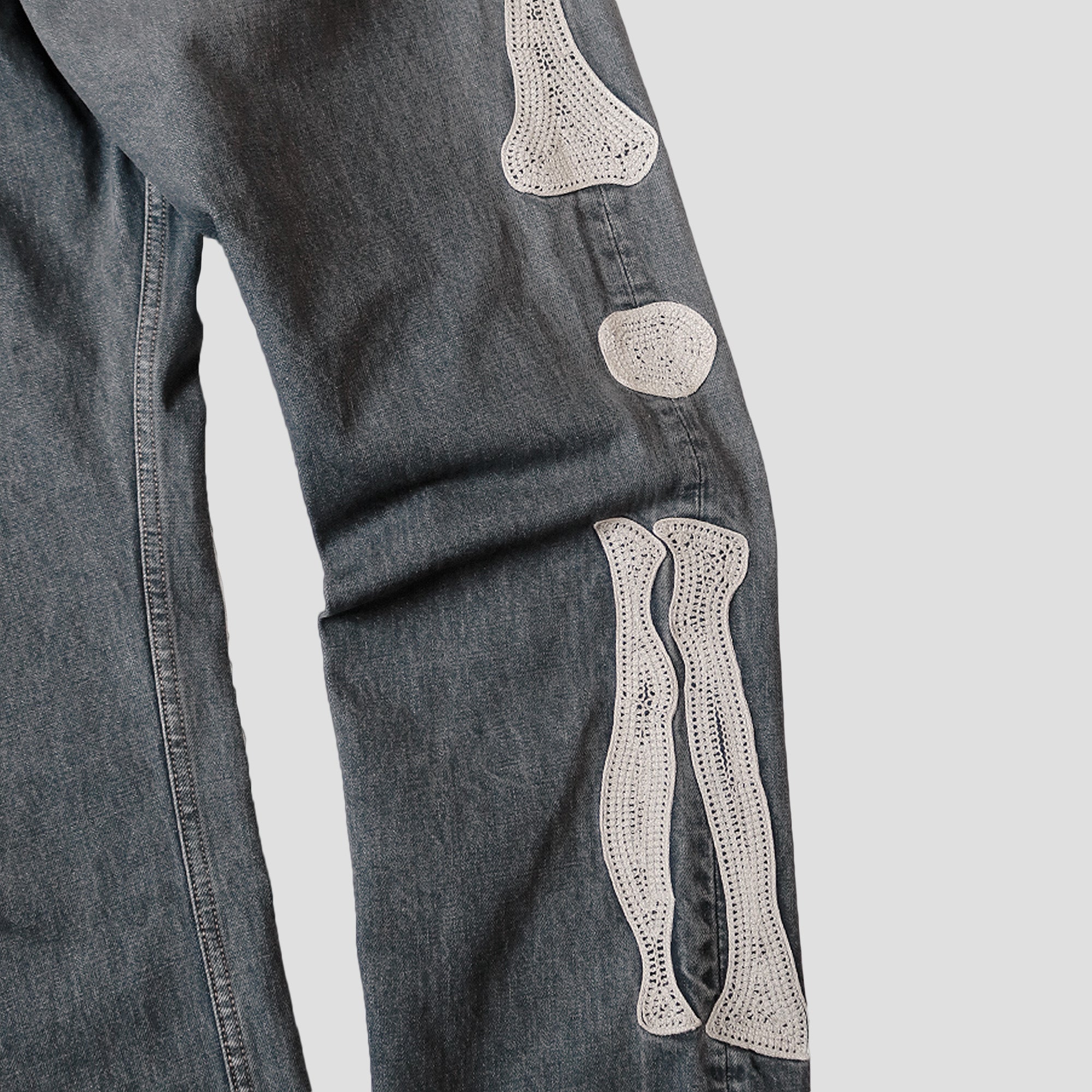 14oz BLACK DENIM BONE 5P OKABILLY JEANS