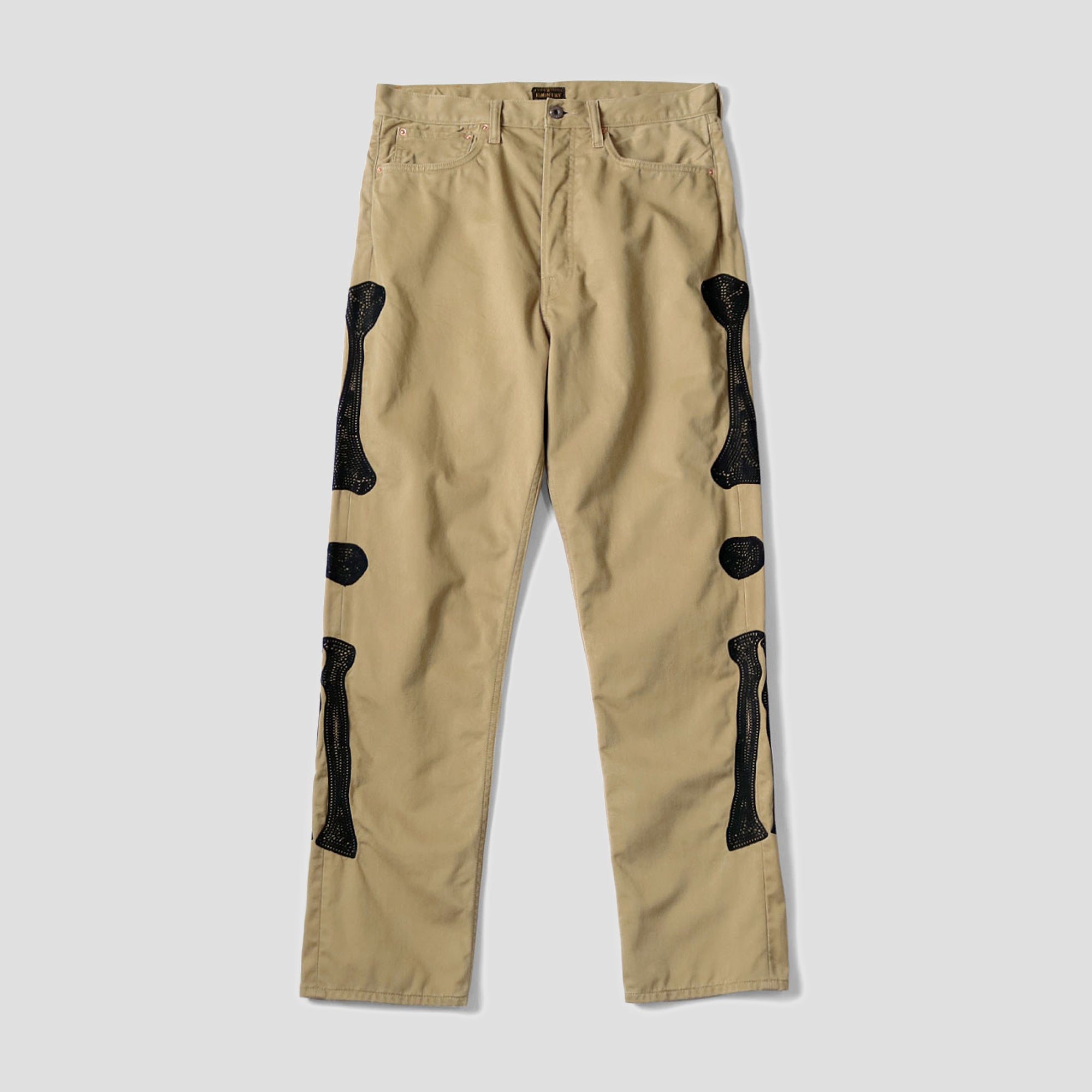 KAPITAL - VINTAGE SATIN BONE 5P OKABILLY CHINO PANTS