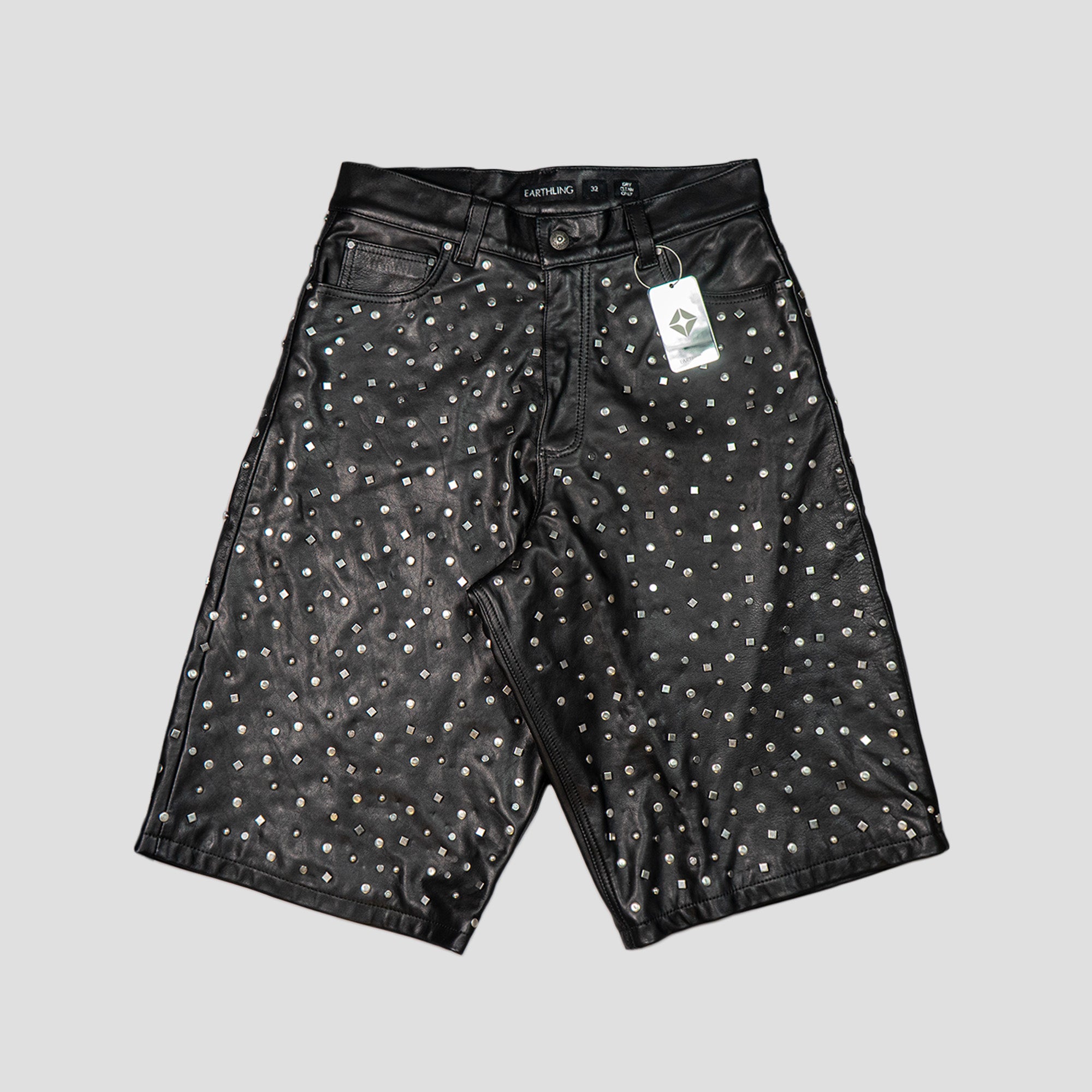 SPARK LEATHER STUDDED SHORTS
