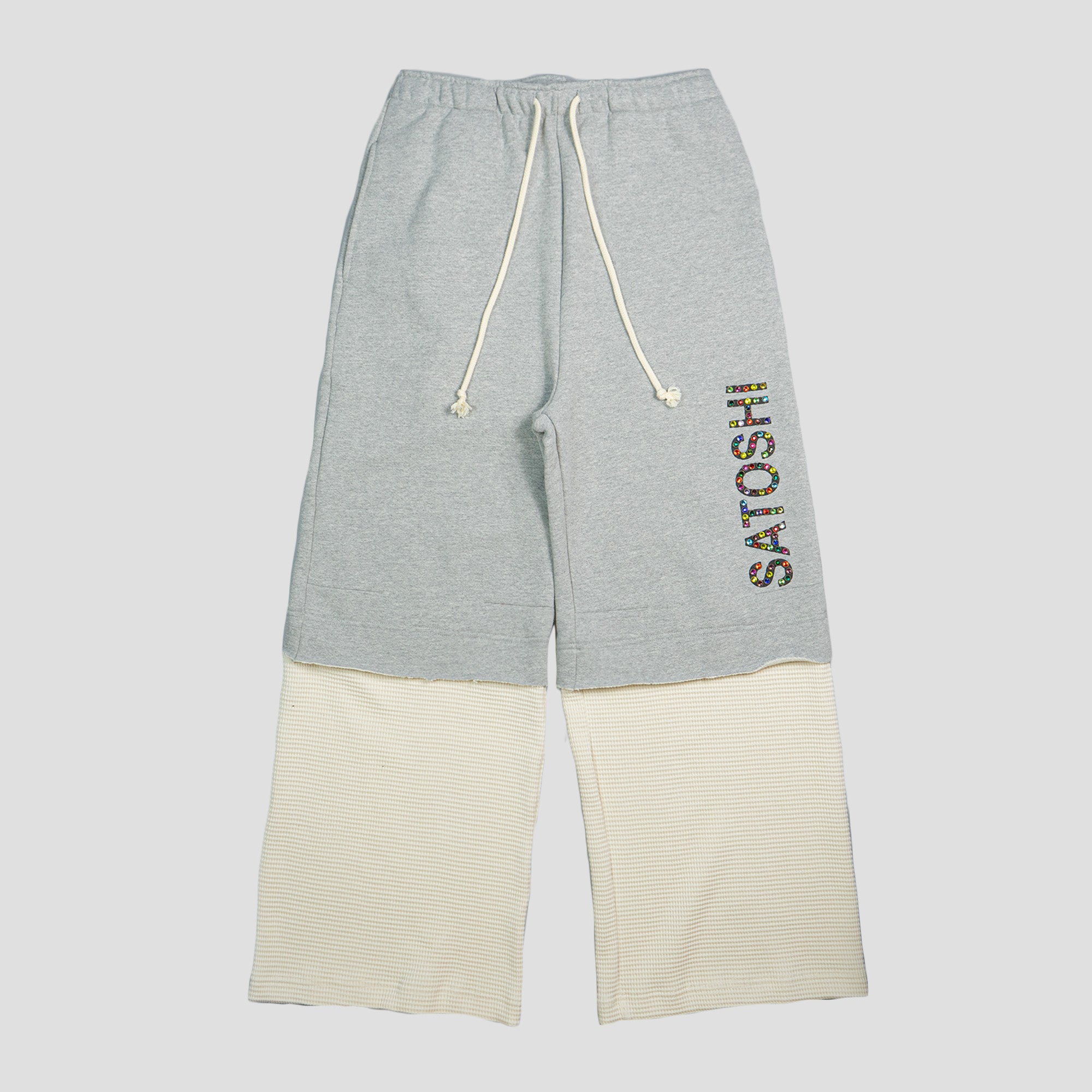 DOUBLE LAYER STUDDED SWEAT PANTS