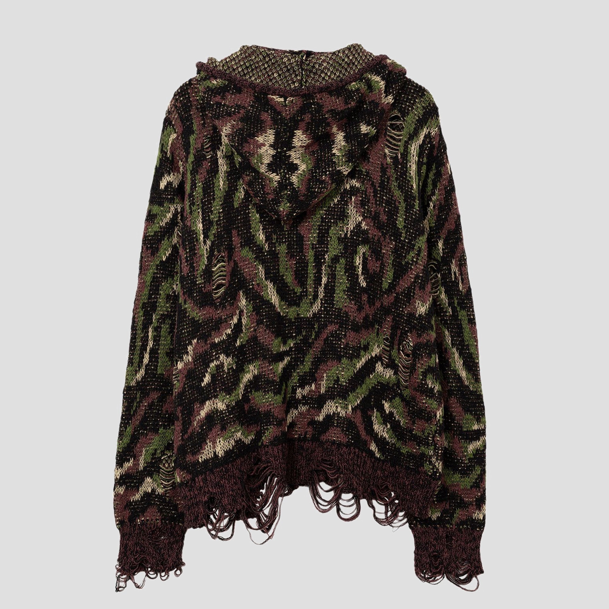 CAMO ZIP-UP KNIT CARDIGANS
