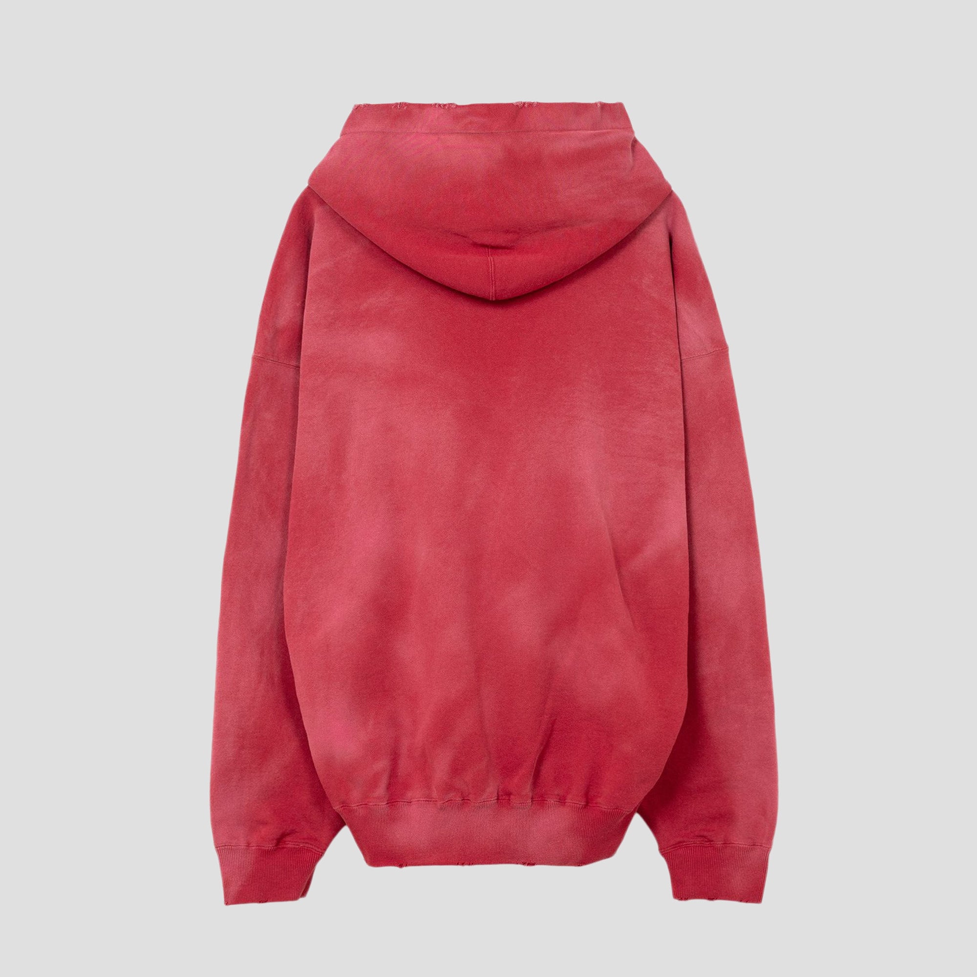 DISTRESSED OVERSIZED HENLEY NECK HOODIE