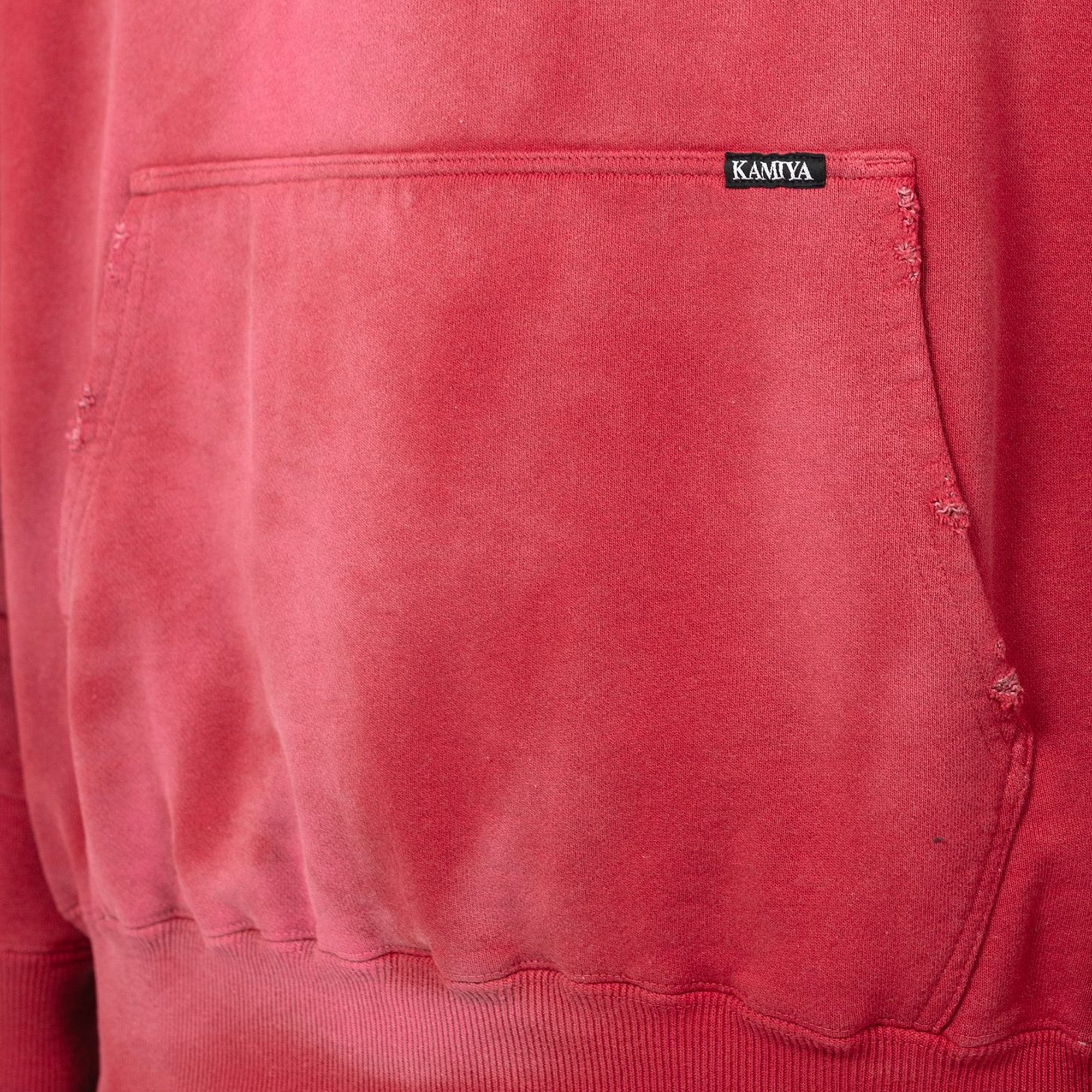 DISTRESSED OVERSIZED HENLEY NECK HOODIE