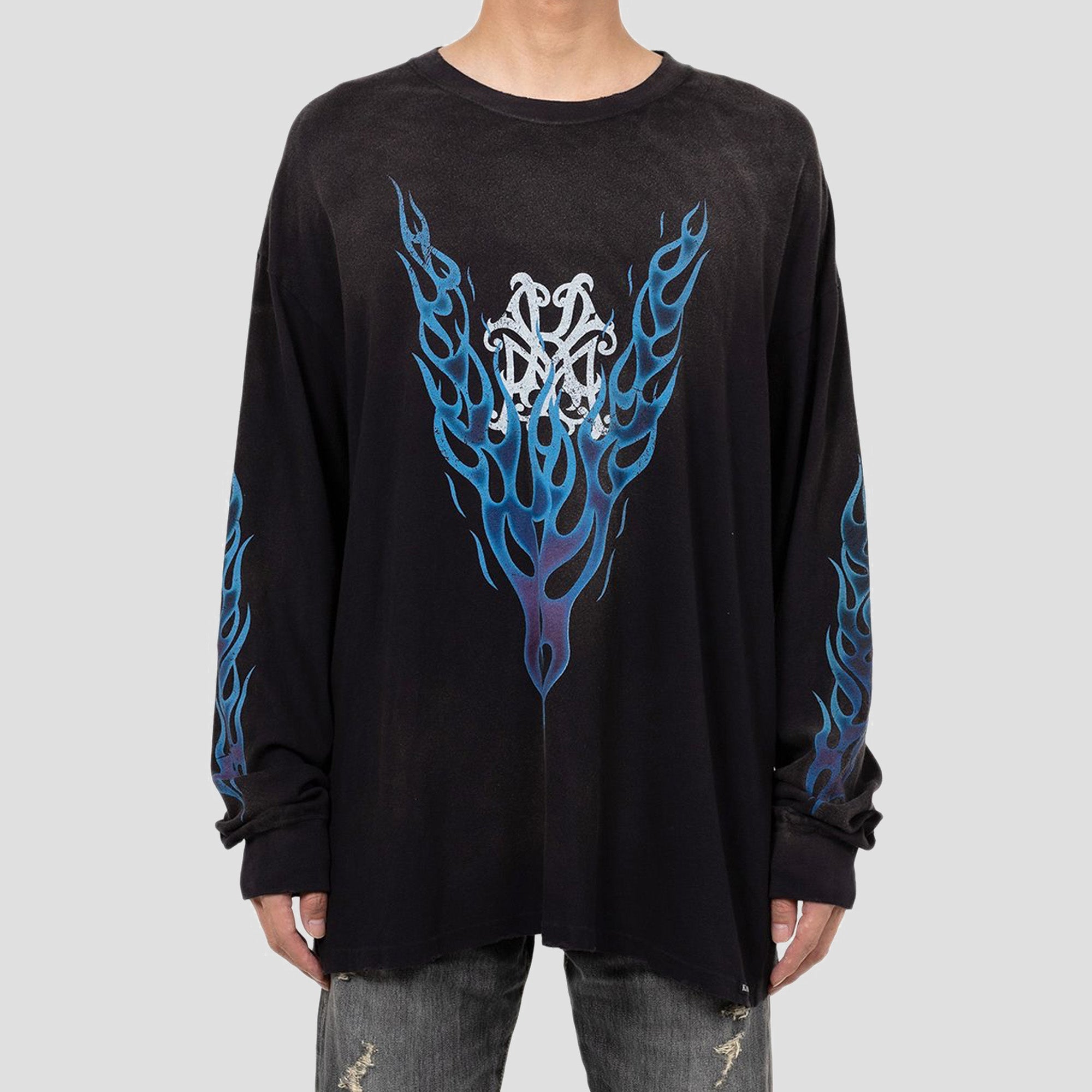 FIRE DISTRESSED L/S T-SHIRTS