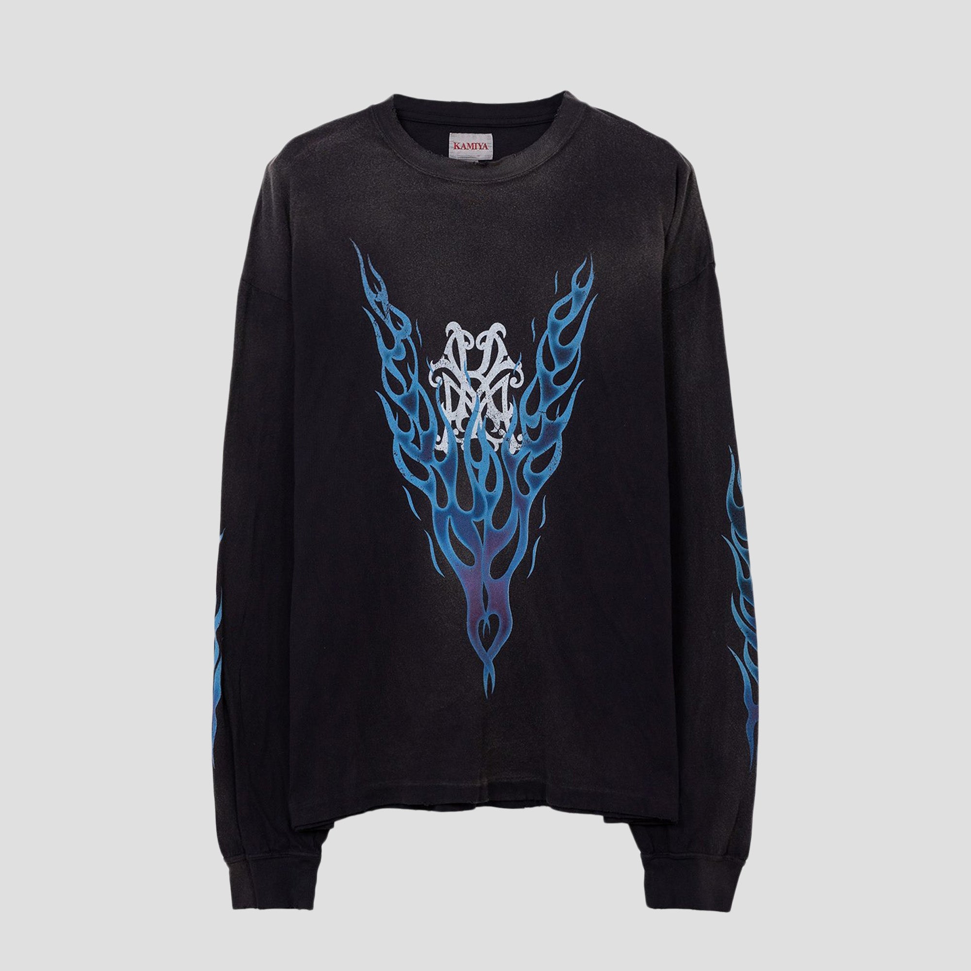 FIRE DISTRESSED L/S T-SHIRTS