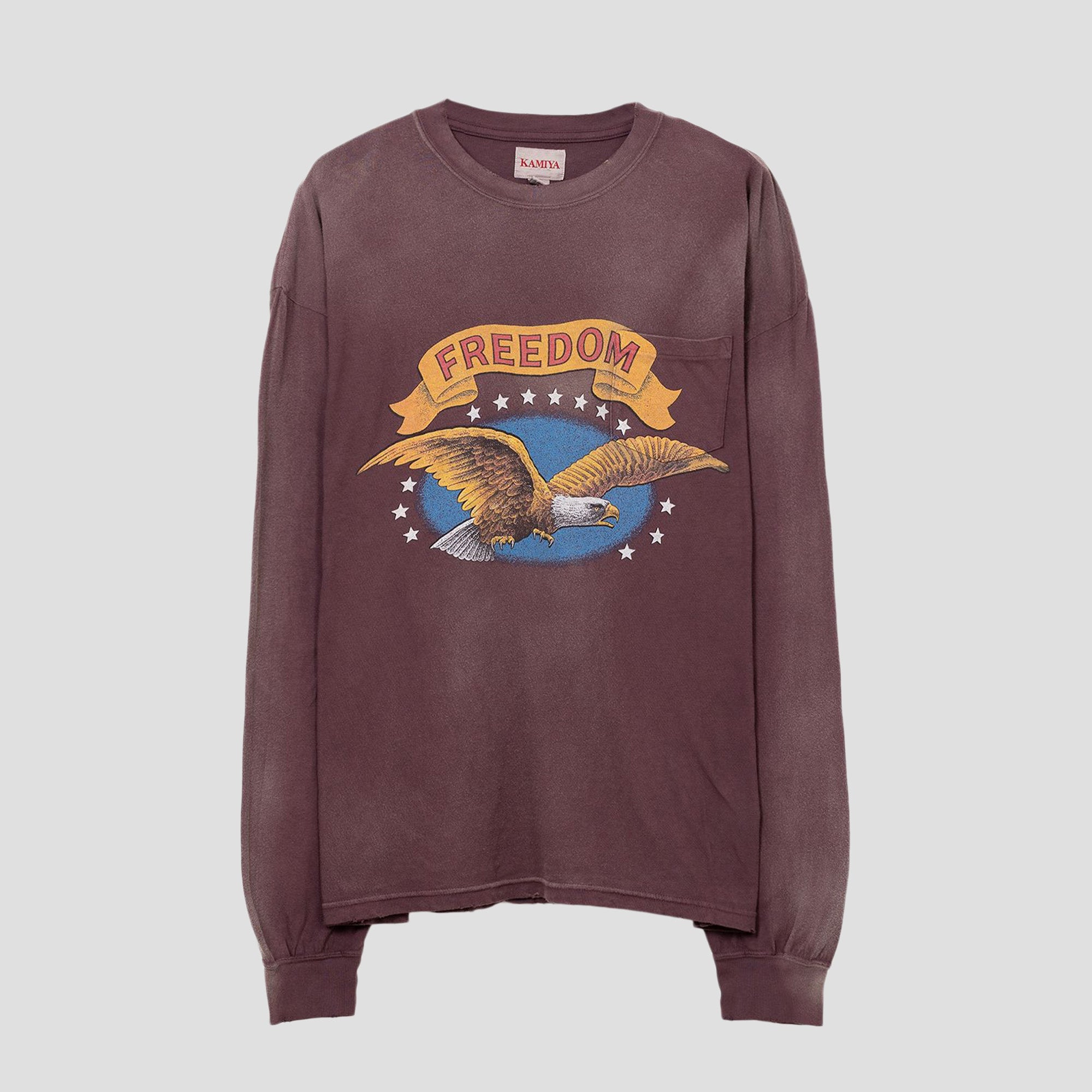 FREEDOM DISTRESSED L/S POCKET T-SHIRTS