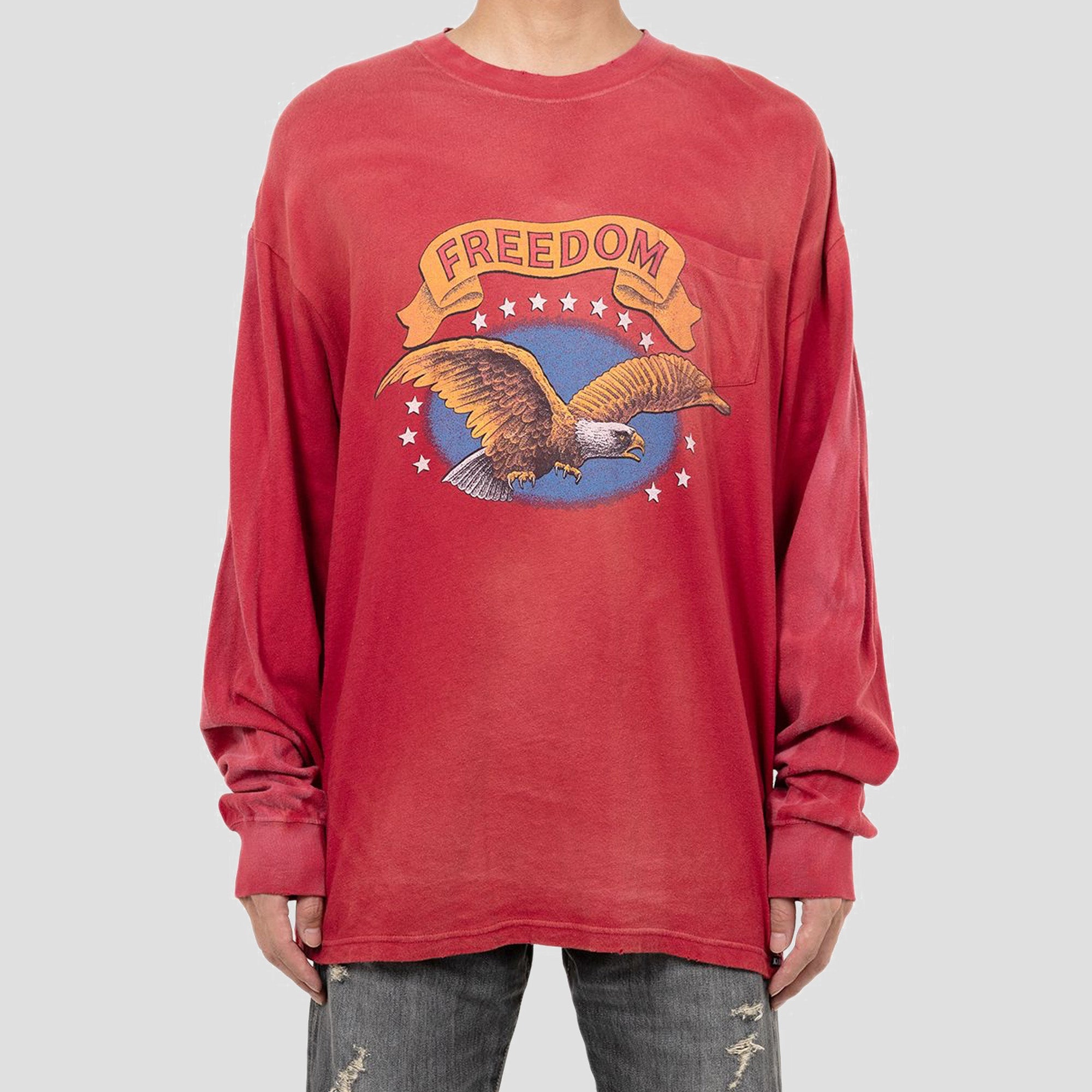FREEDOM DISTRESSED L/S POCKET T-SHIRTS