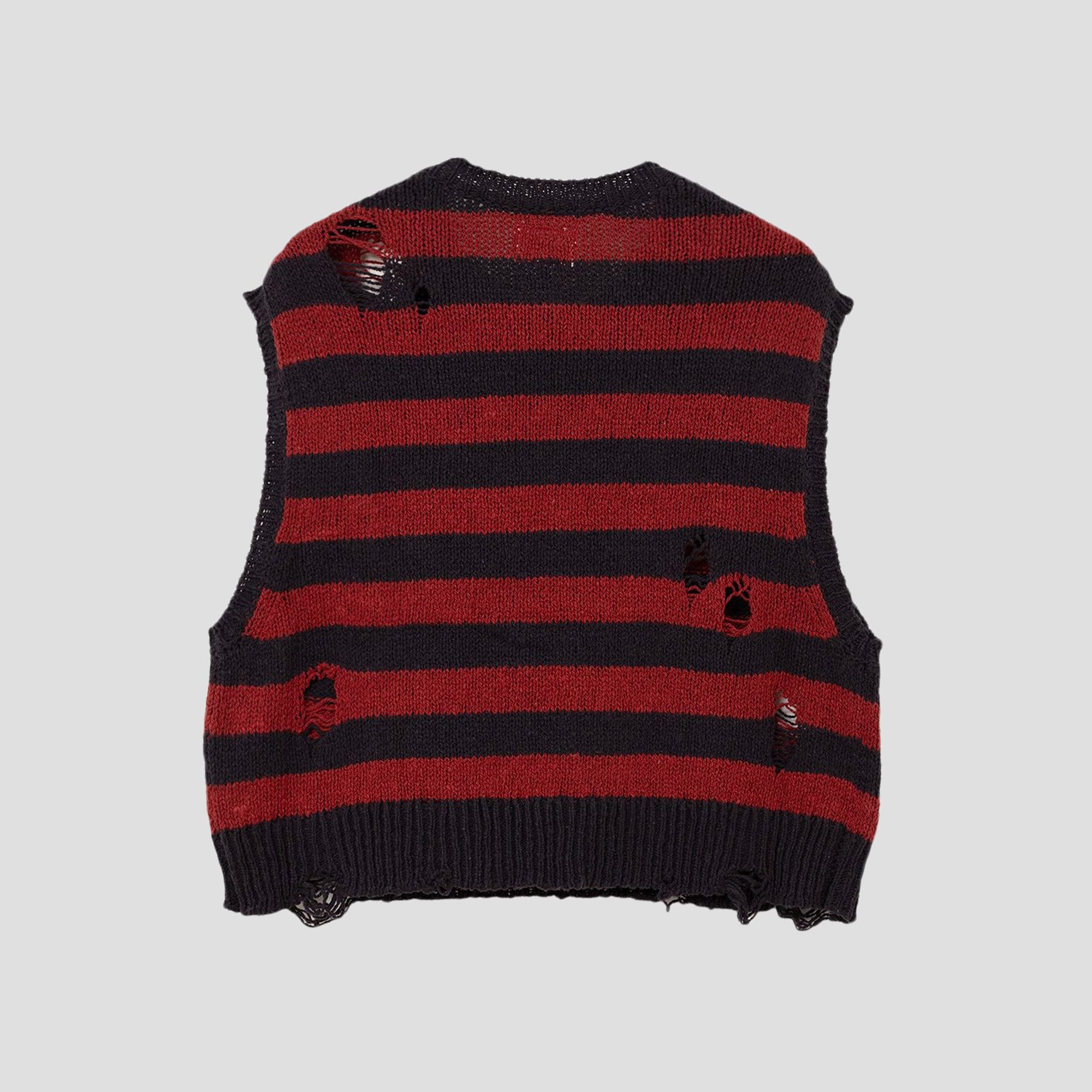 DISTRESSED KNIT BORDER VEST