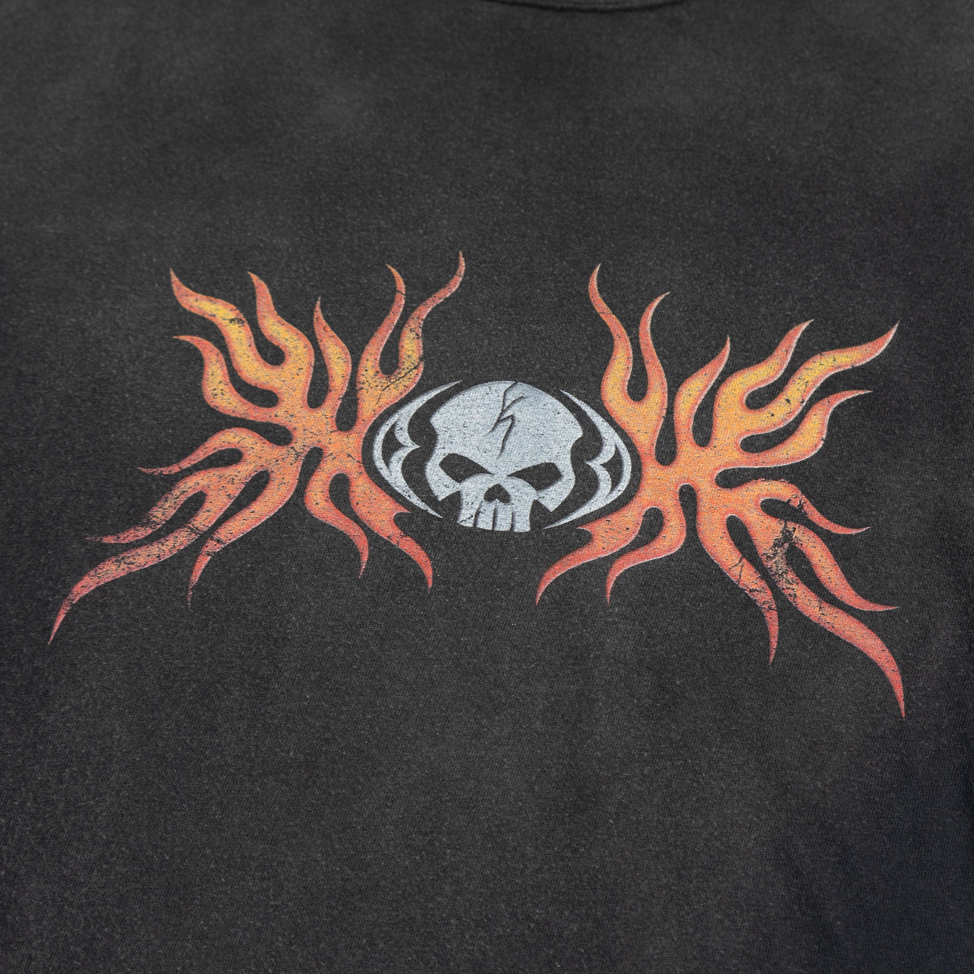 SKULL FLAME DISTRESSED L/S T-SHIRTS