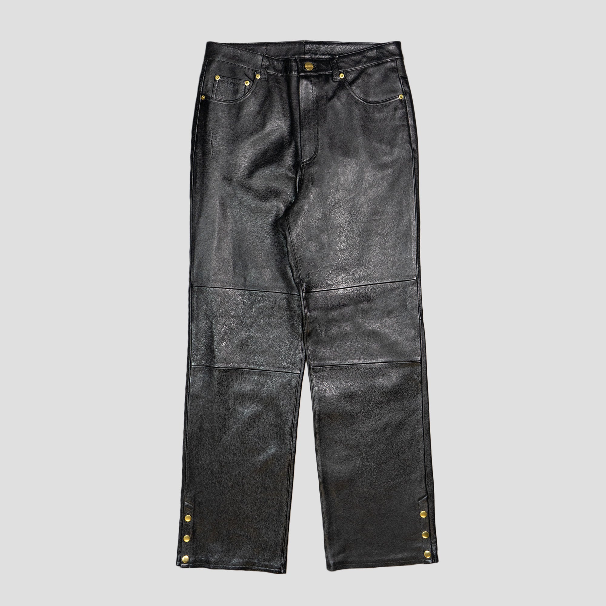 DISTRESSED LEATHER PANTS