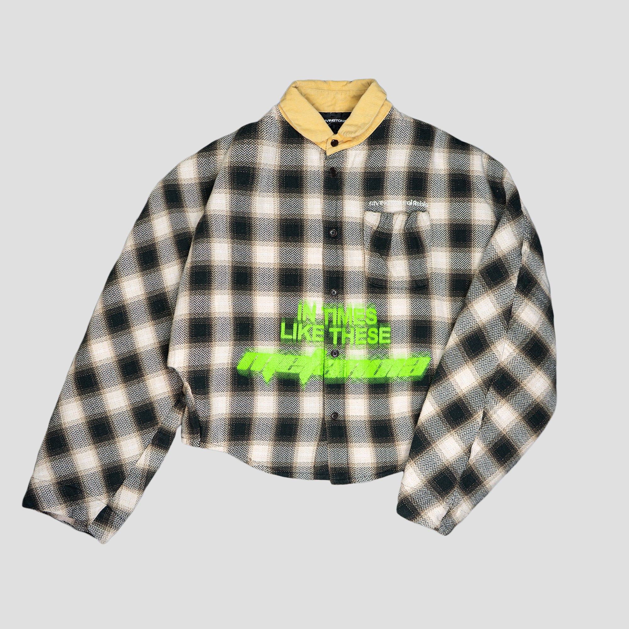 IN TIMES LIKE THESE ABRAXAS BLACK PLAID SHIRTS