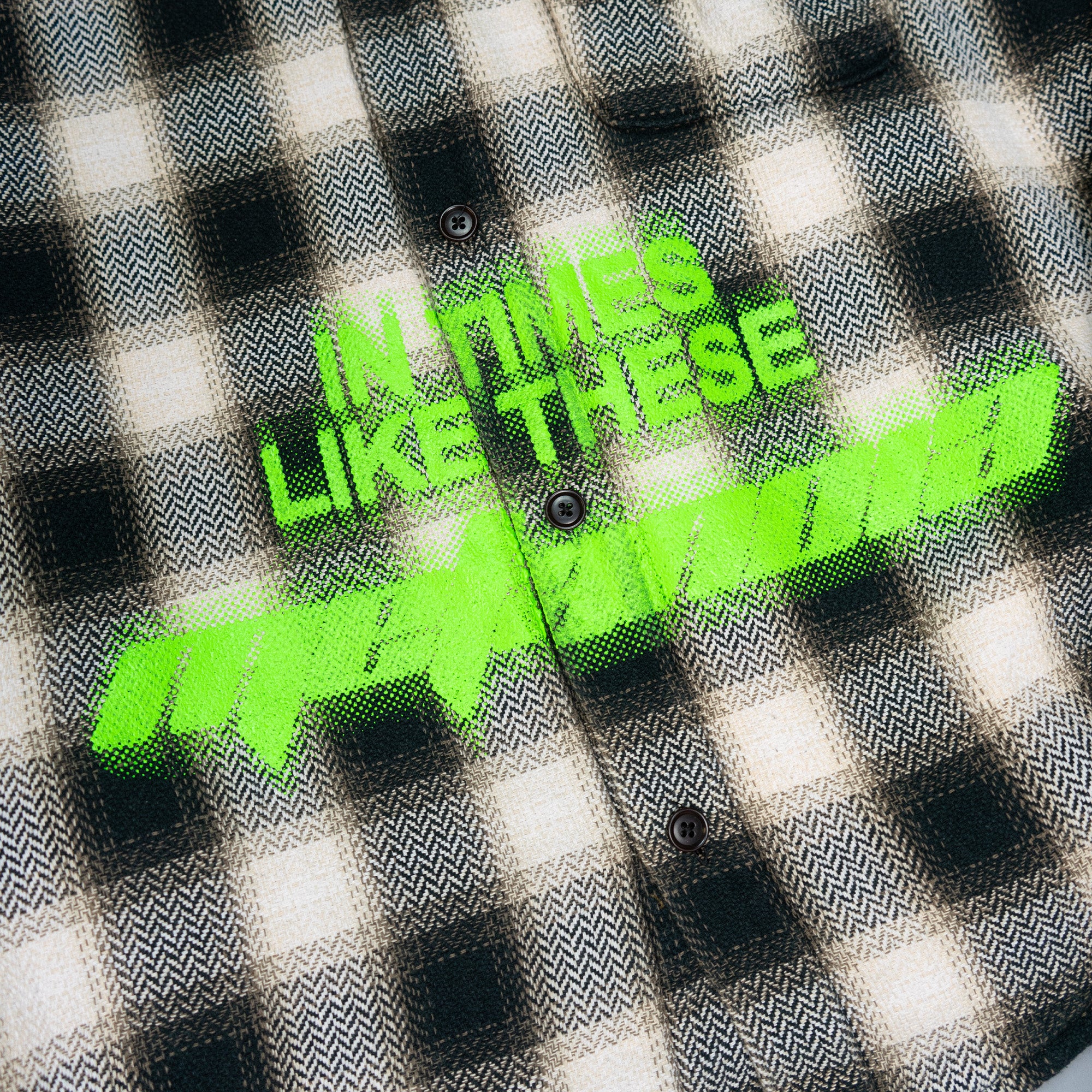 IN TIMES LIKE THESE ABRAXAS BLACK PLAID SHIRTS