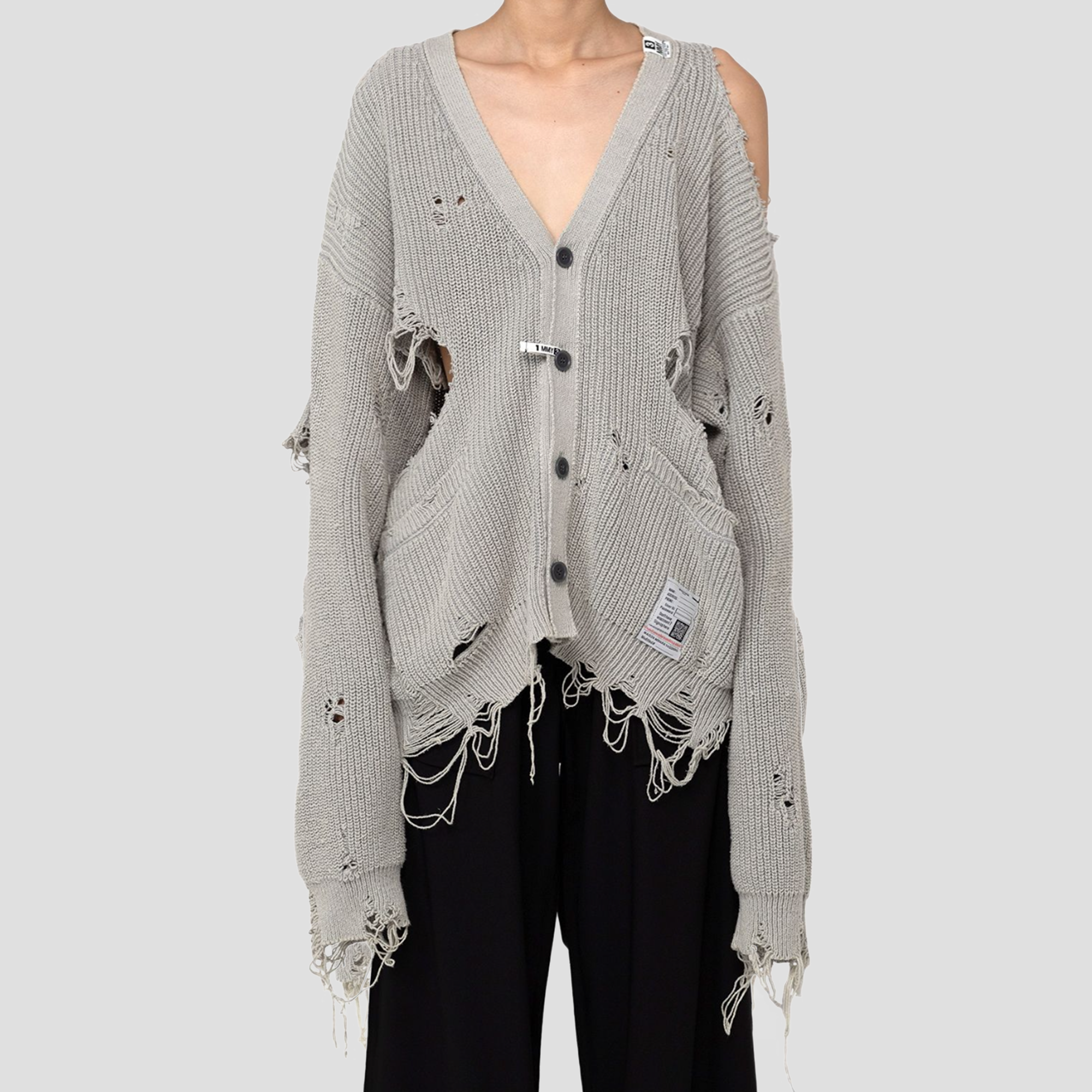 BLEACHED KNIT CARDIGAN