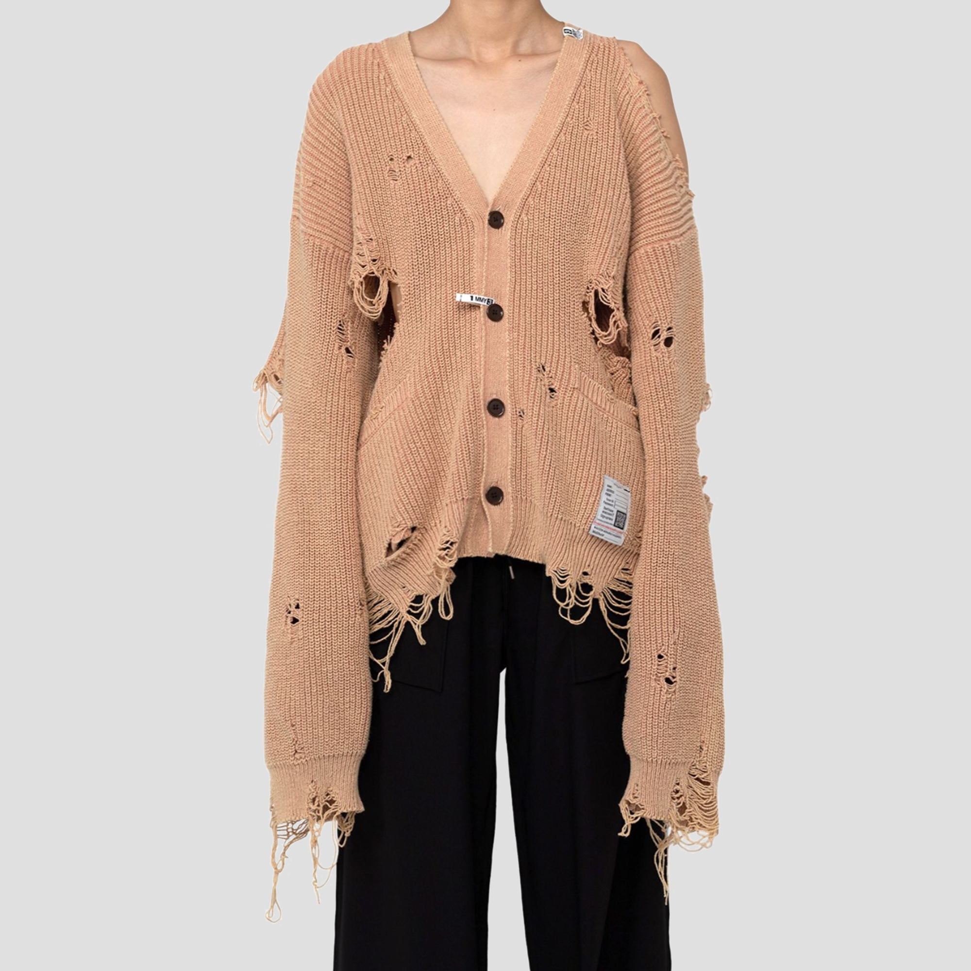 BLEACHED KNIT CARDIGAN