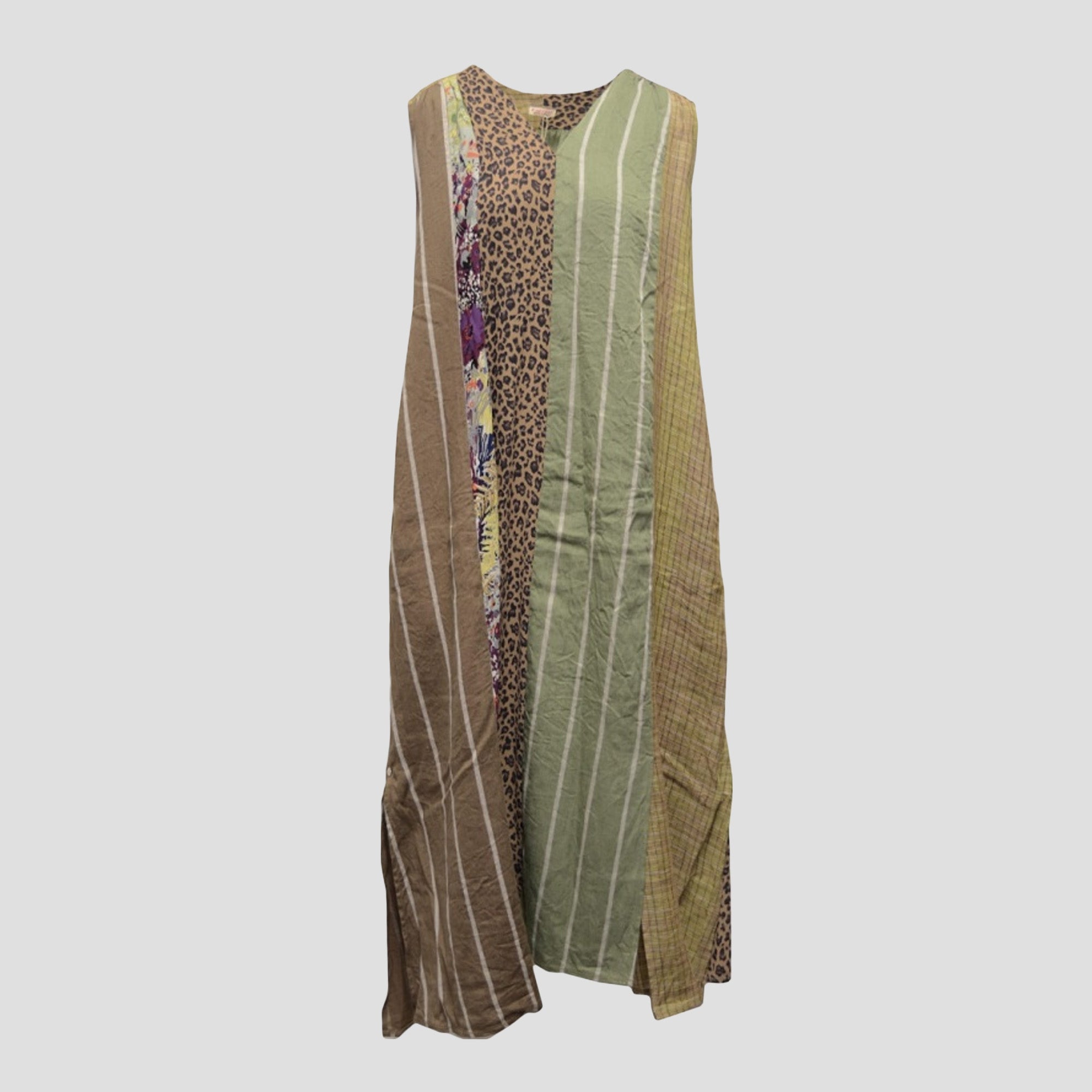 PATCHWORK LINEN DRESS